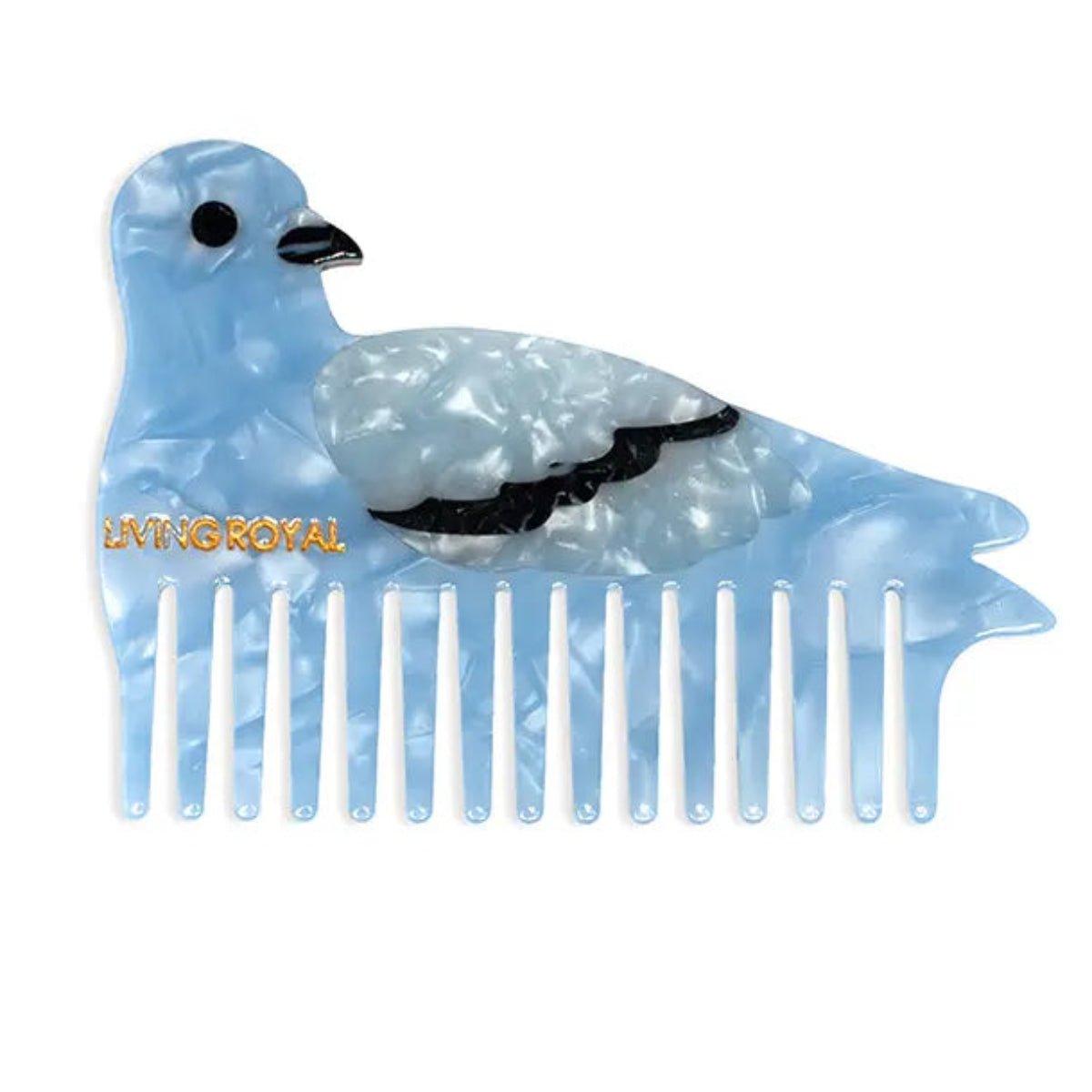 Wide-Tooth Mini Hair Comb - Pigeon - Blue - Twirls + Twigs