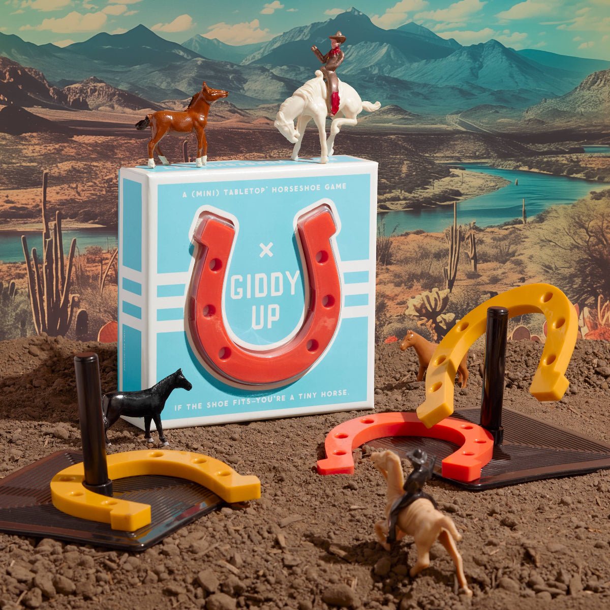 Brass Monkey Giddy Up Tabletop Horseshoes Game - Twirls + Twigs
