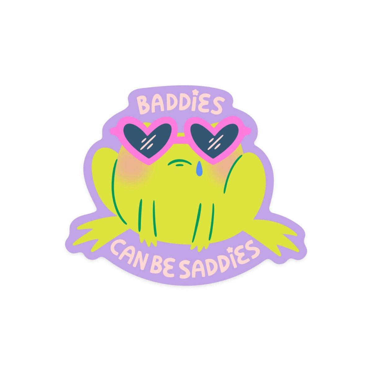 Baddies Can Be Saddies Frog Sticker - Twirls + Twigs