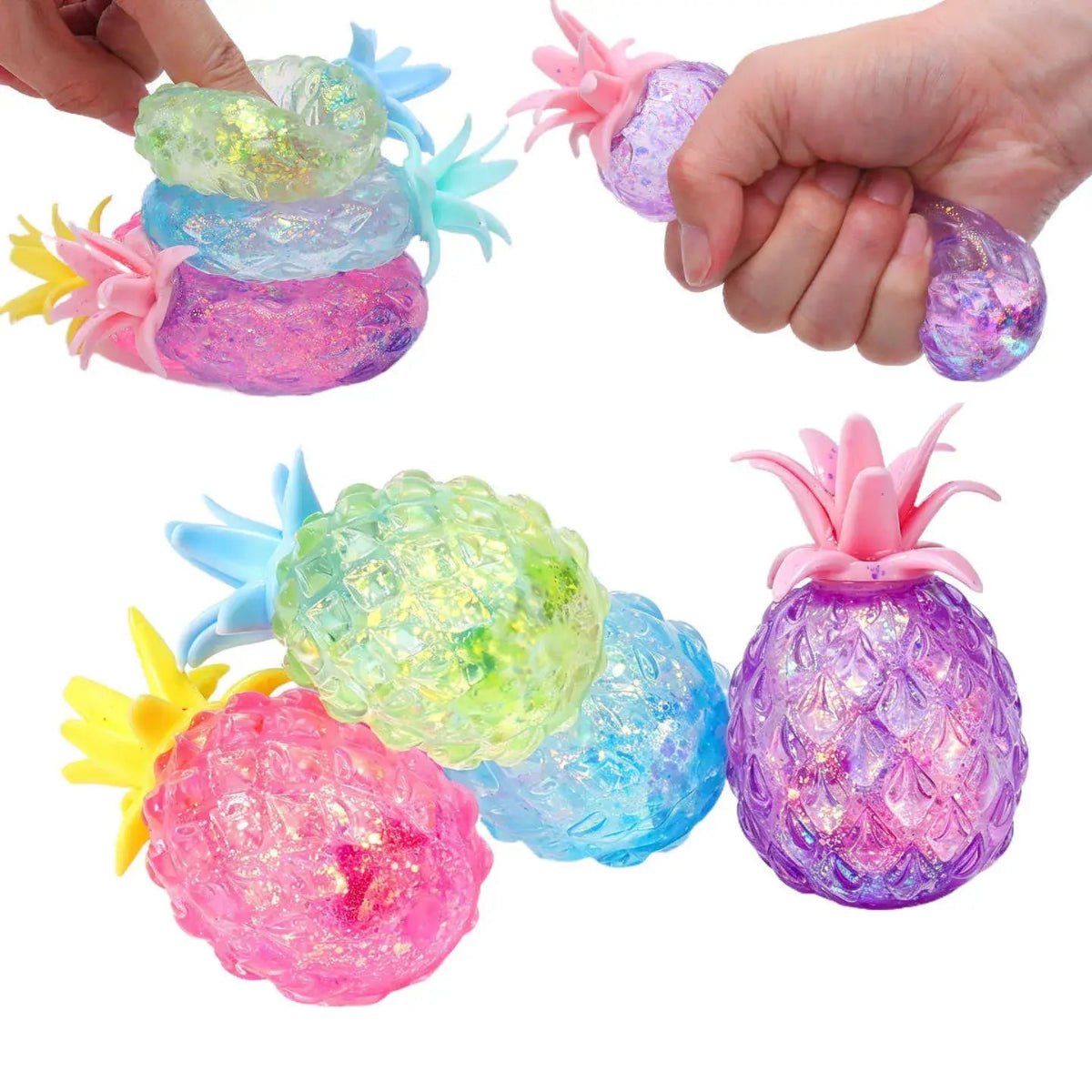 Pineapple Squeeze Toy – Vaseline Coconut oil filled Glitter - Twirls + Twigs