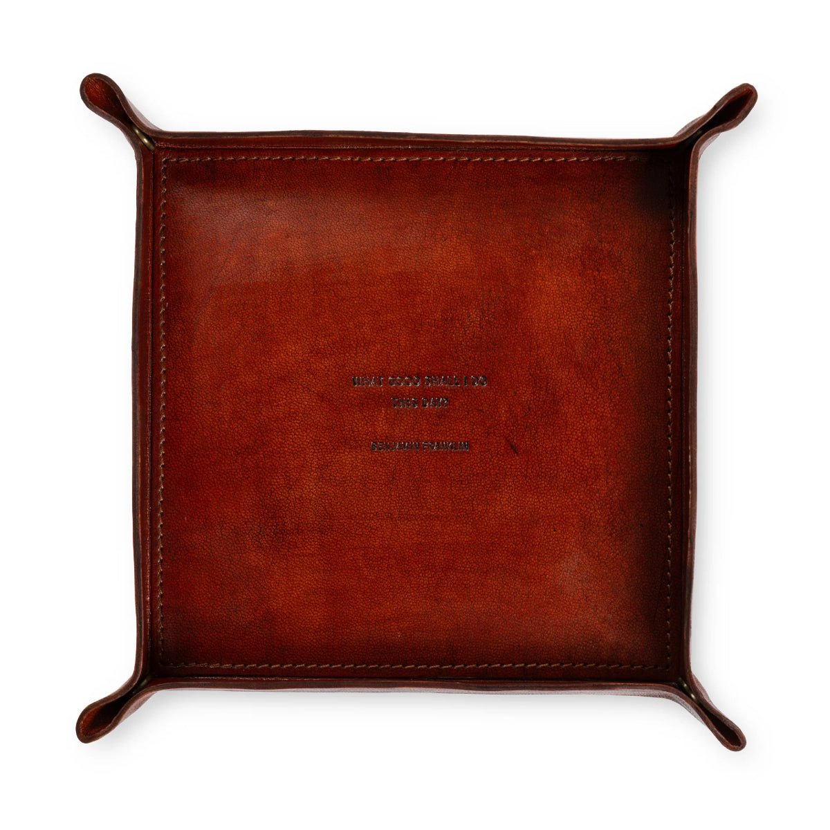 What Good Shall I Do (Benjamin Franklin) Leather Catchall - Twirls + Twigs