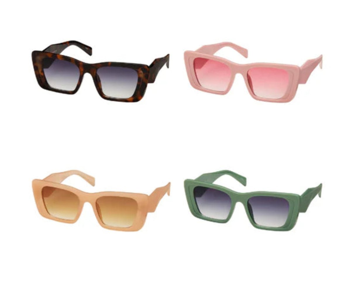 Rose Angled Pop Color Sunglasses - Twirls + Twigs