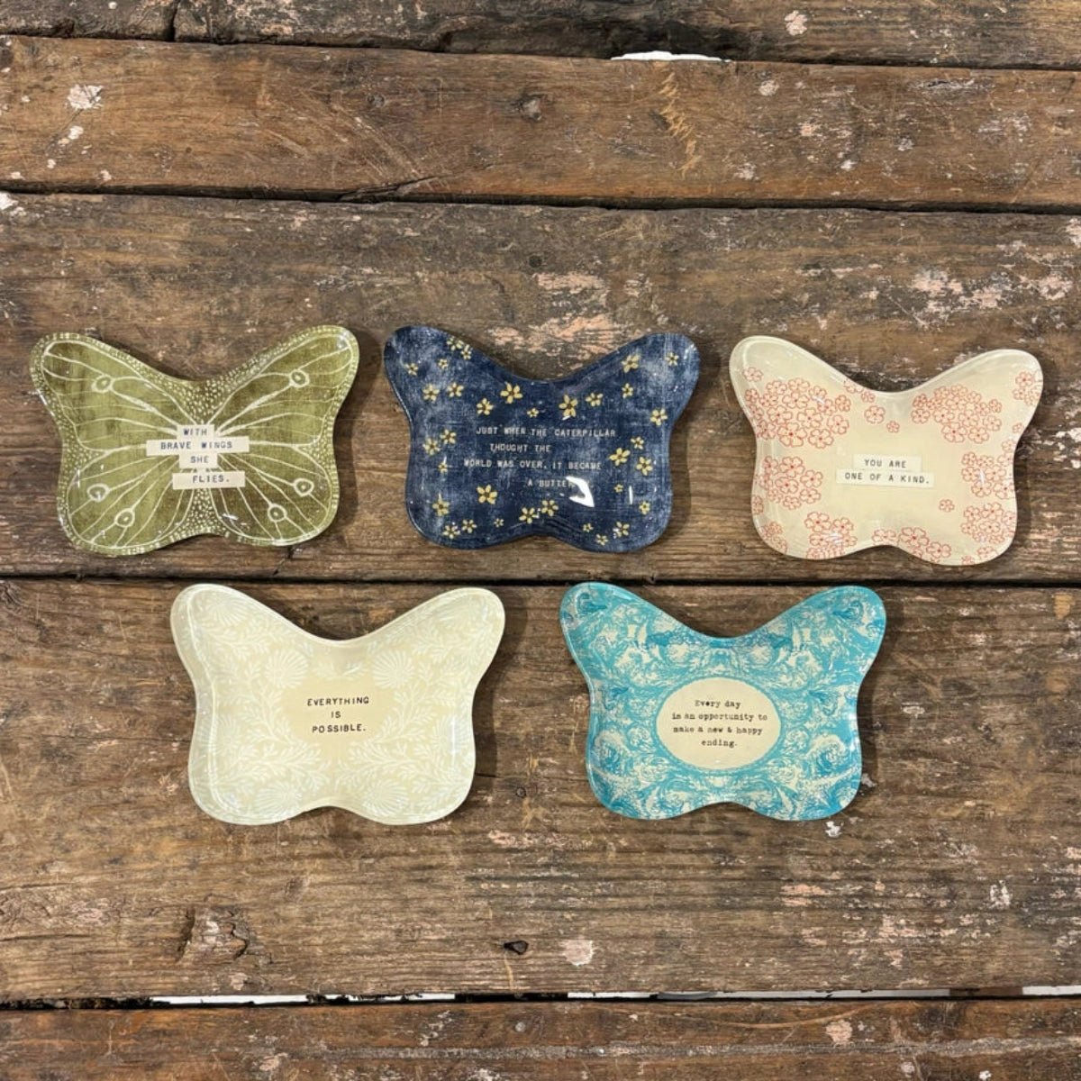 Every Day Is An Opportunity Small Butterfly Decoupage Plate - Twirls + Twigs