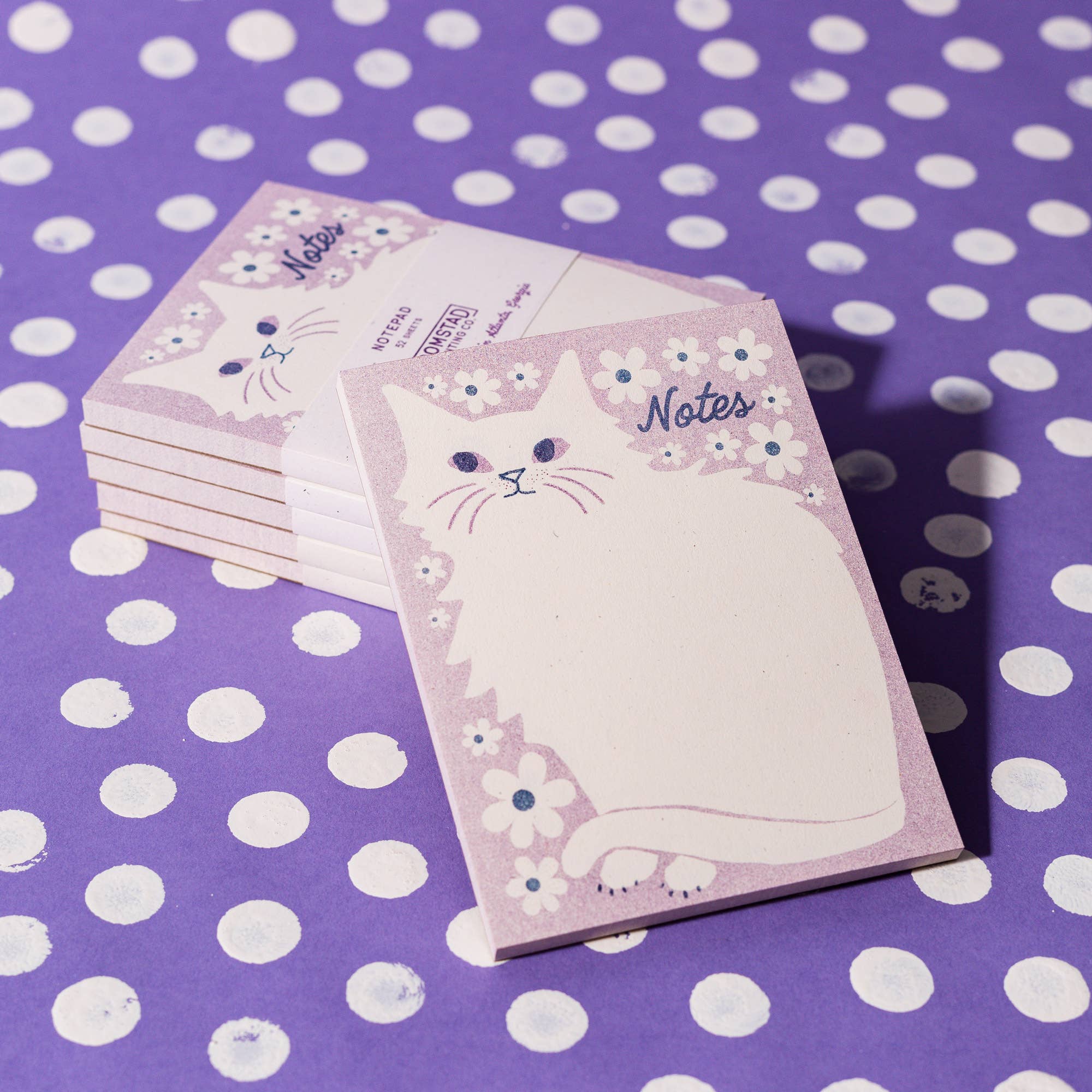 Negative Space Floral Cat - A2 Notepad - Twirls + Twigs