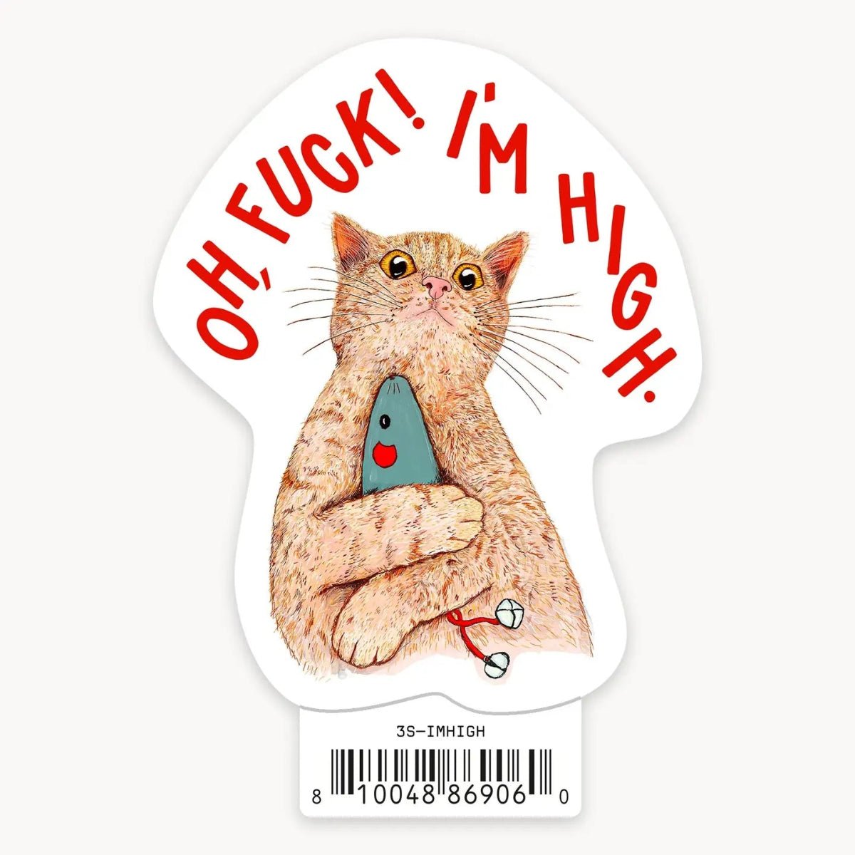 Oh, Fuck! I'm High! - 3" Art Sticker - Twirls + Twigs