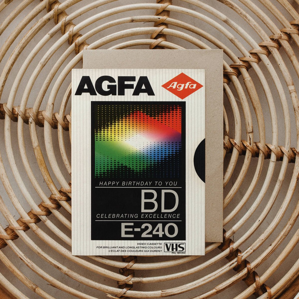 VHS Retro Agfa Inspired Happy Birthday Card - Twirls + Twigs