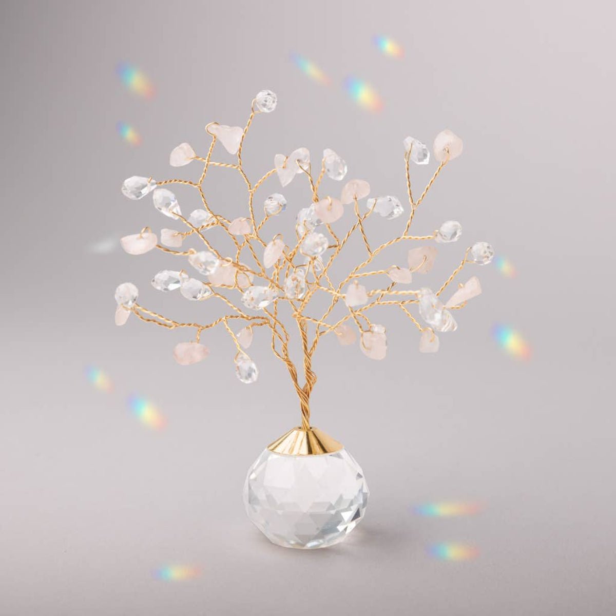 Suncatcher Tree of Life - Rose Quartz/Love/Gold - Twirls + Twigs