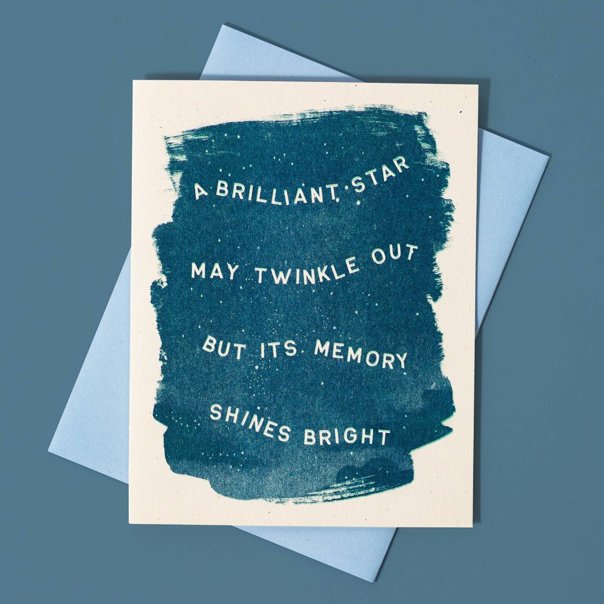 A Brilliant Star May Twinkle Out - Risograph Sympathy Card - Twirls + Twigs