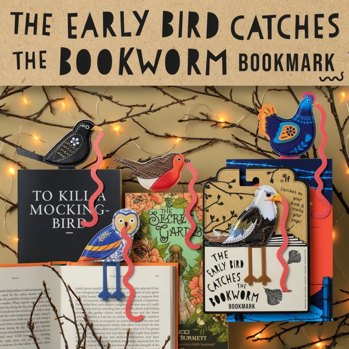 Early Bird Catches the Bookworm Bookmark - Twirls + Twigs