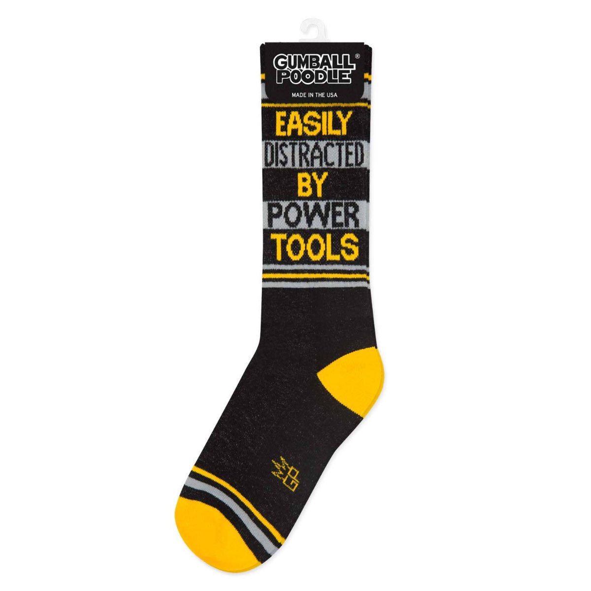 Easily Distracted By Power Tools Gym Crew Socks - Twirls + Twigs
