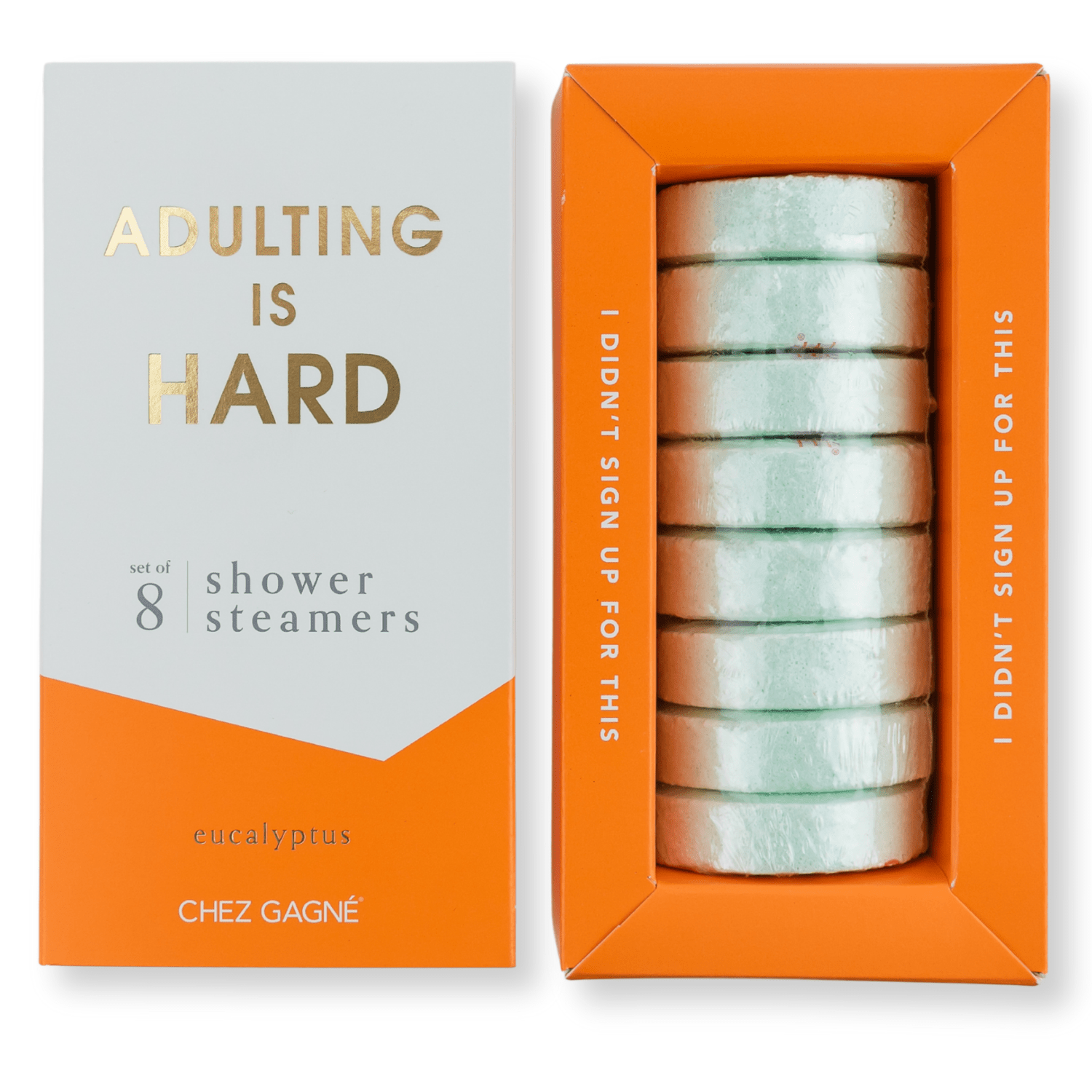 Adulting is Hard - Aromatherapy Shower Steamers - Eucalyptus - Set of 8 - Twirls + Twigs