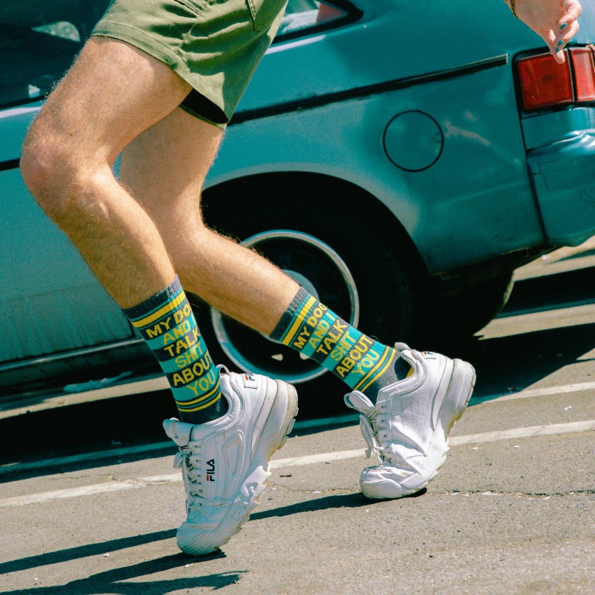 My Dog And I Talk Shit About You Gym Crew Socks - Twirls + Twigs