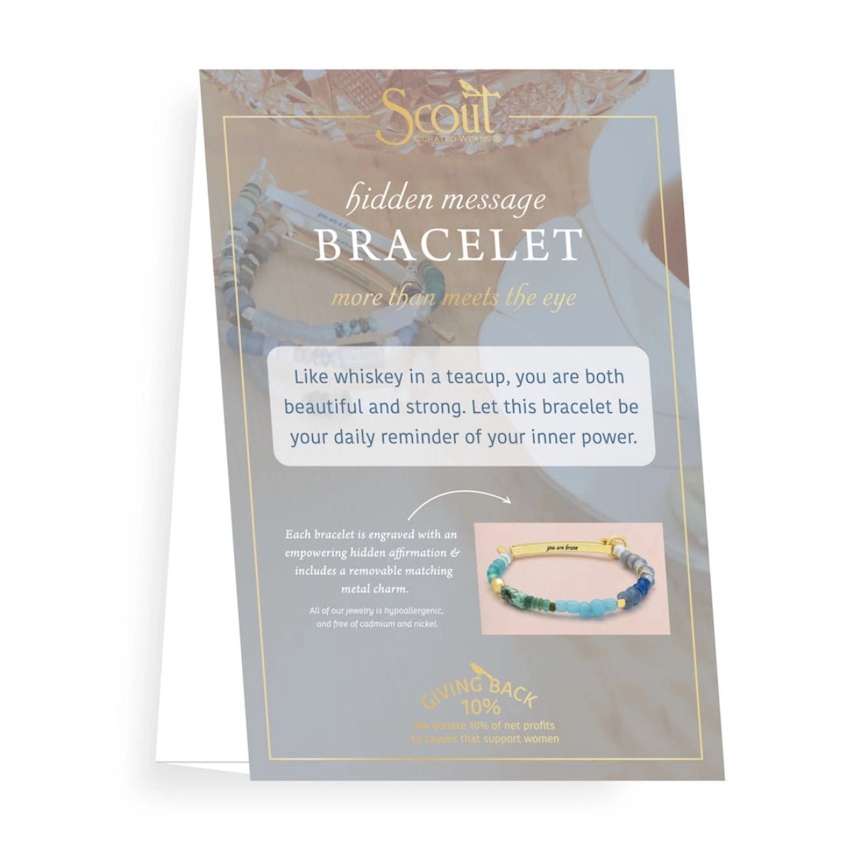 Hidden Message Bracelet - F♥Cking Great/Blue Apatite/Gold - Twirls + Twigs