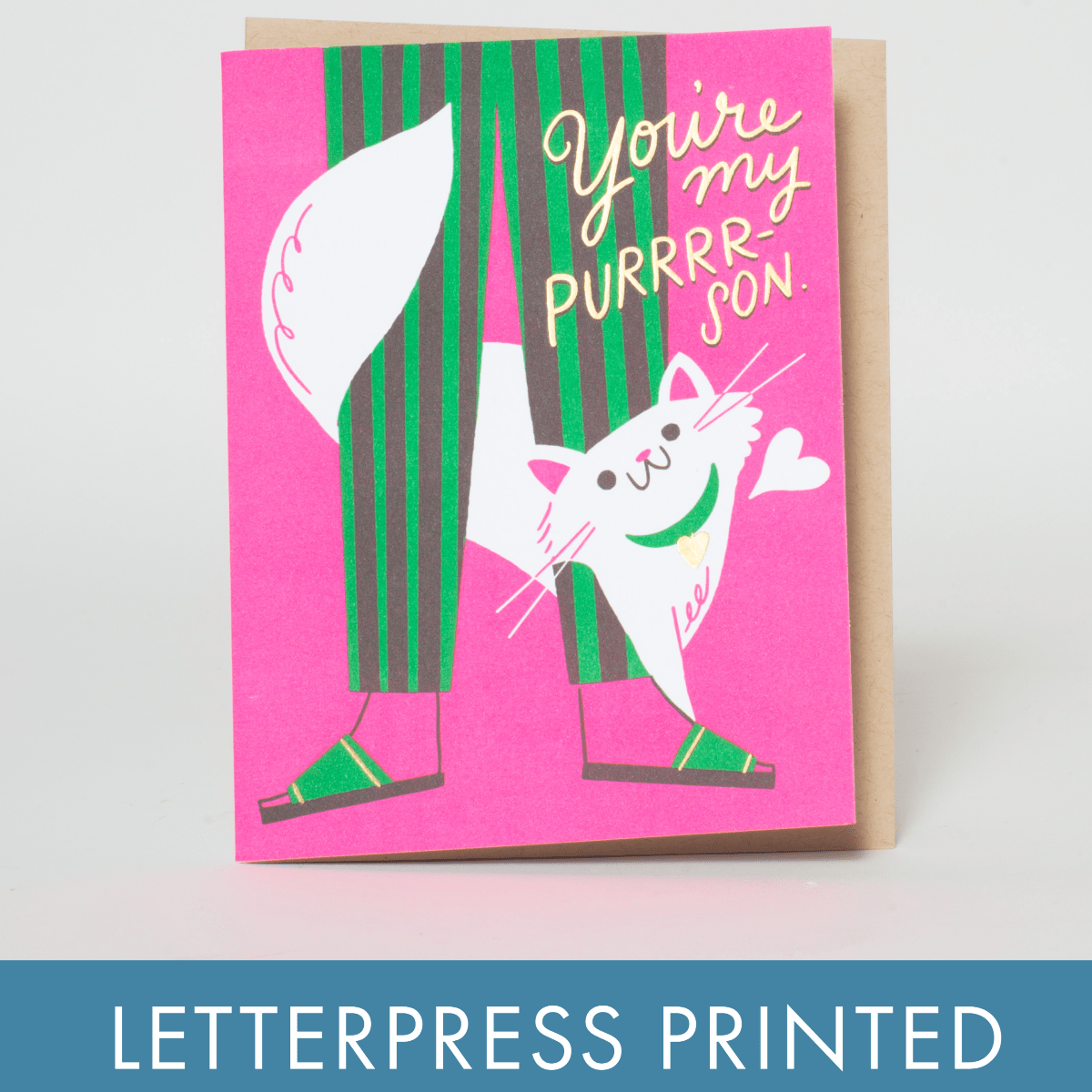 Cat Love Punny Letterpress Greeting Card - Twirls + Twigs