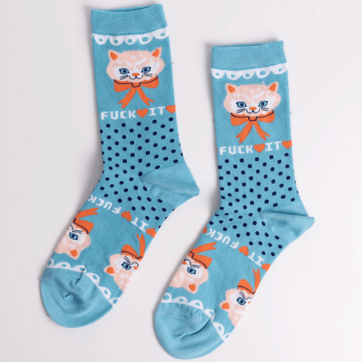 F*ck it Kitty Crew Socks - Twirls + Twigs