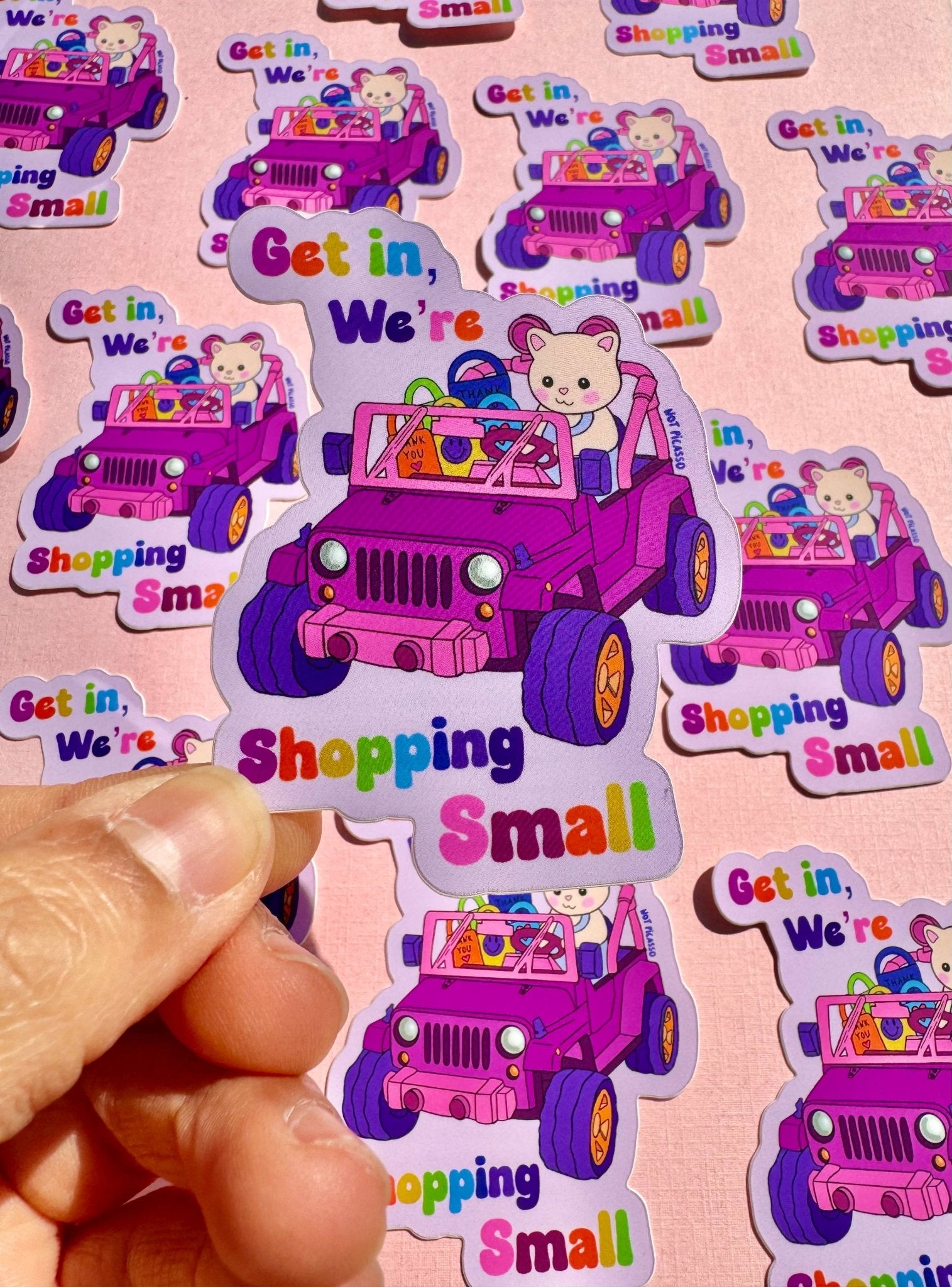 Get in, We’re Shopping Small Sticker - Twirls + Twigs