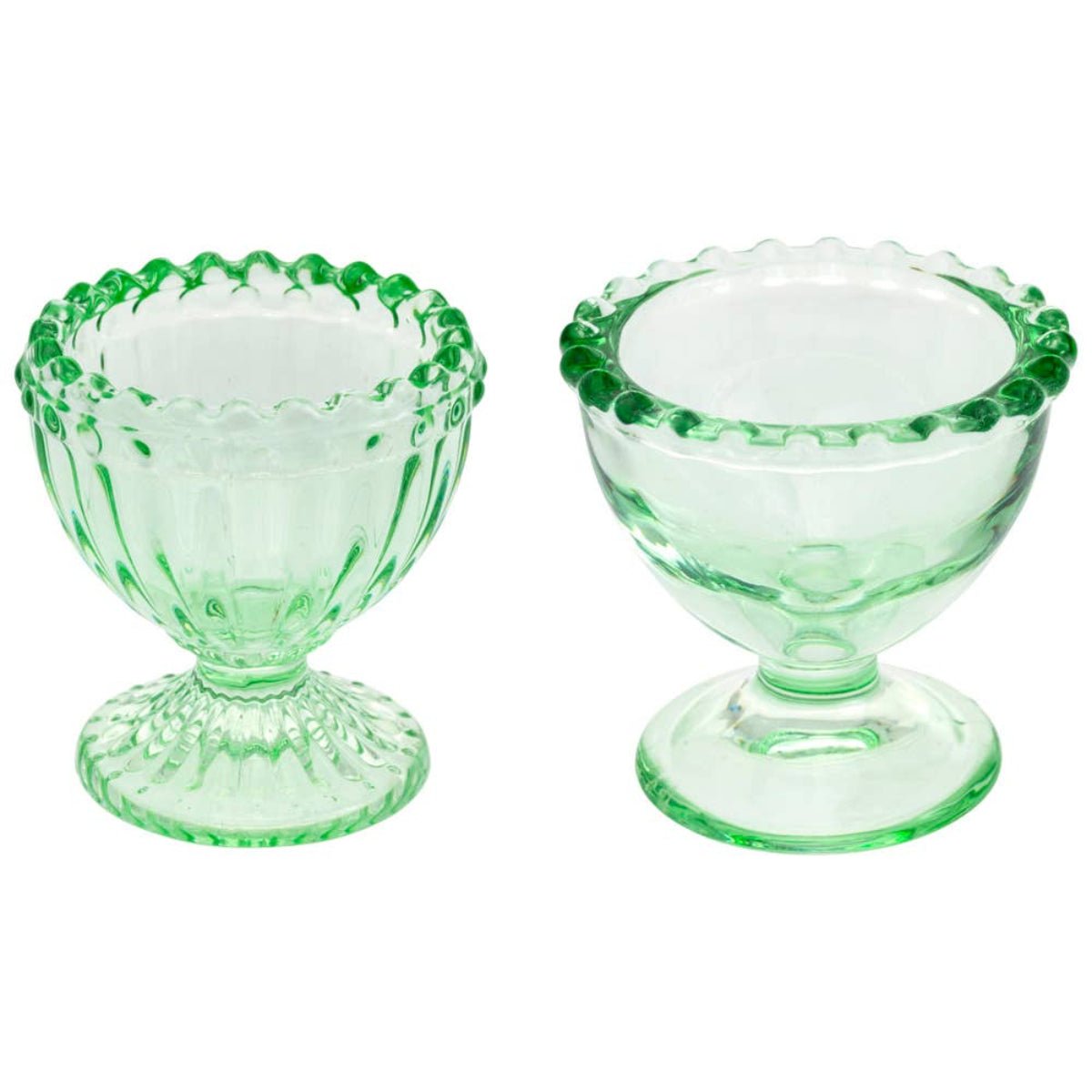 Green Glass Easter Egg Cup - Twirls + Twigs