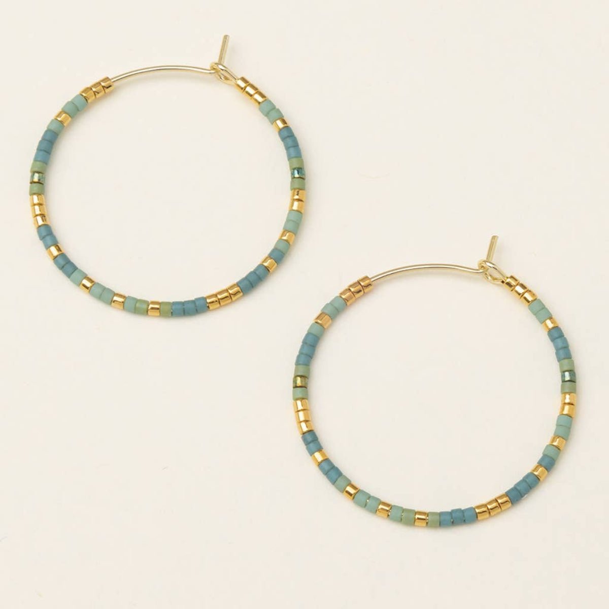 Chromacolor Miyuki Small Hoop - Turquoise Mint/Gold - Twirls + Twigs