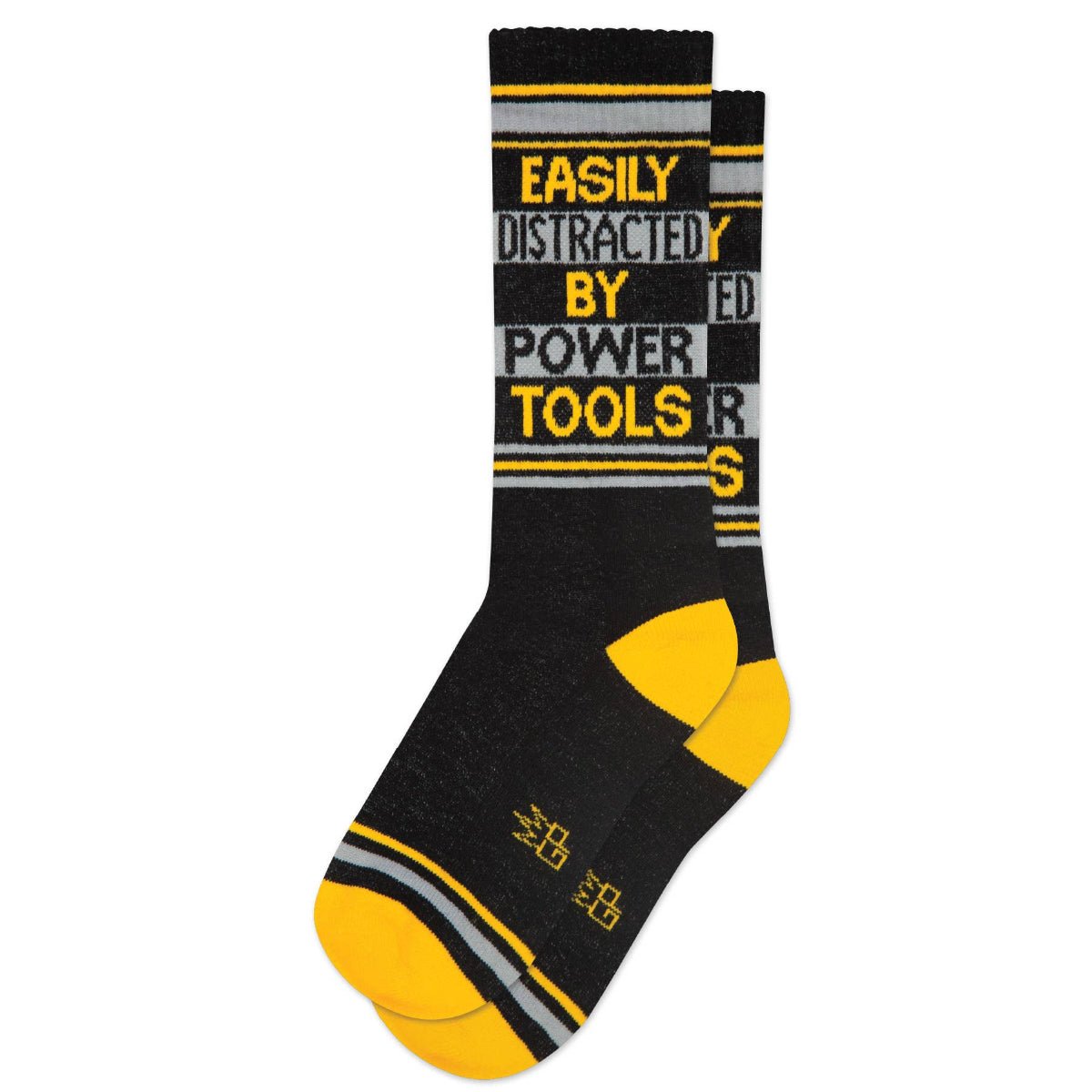 Easily Distracted By Power Tools Gym Crew Socks - Twirls + Twigs