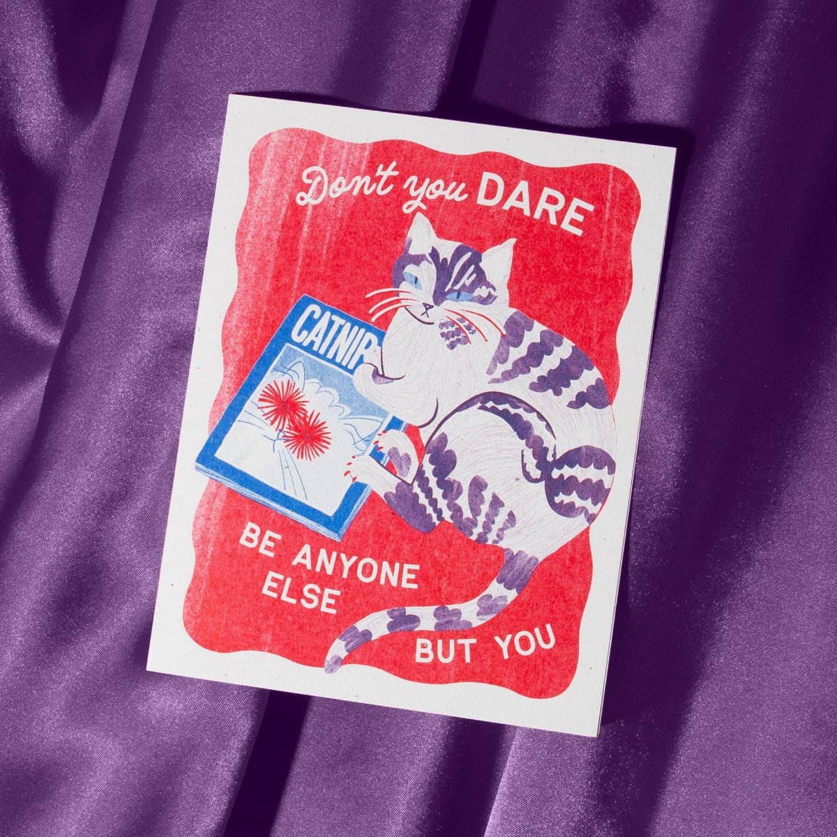 Don't You Dare - Risograph Card - Twirls + Twigs