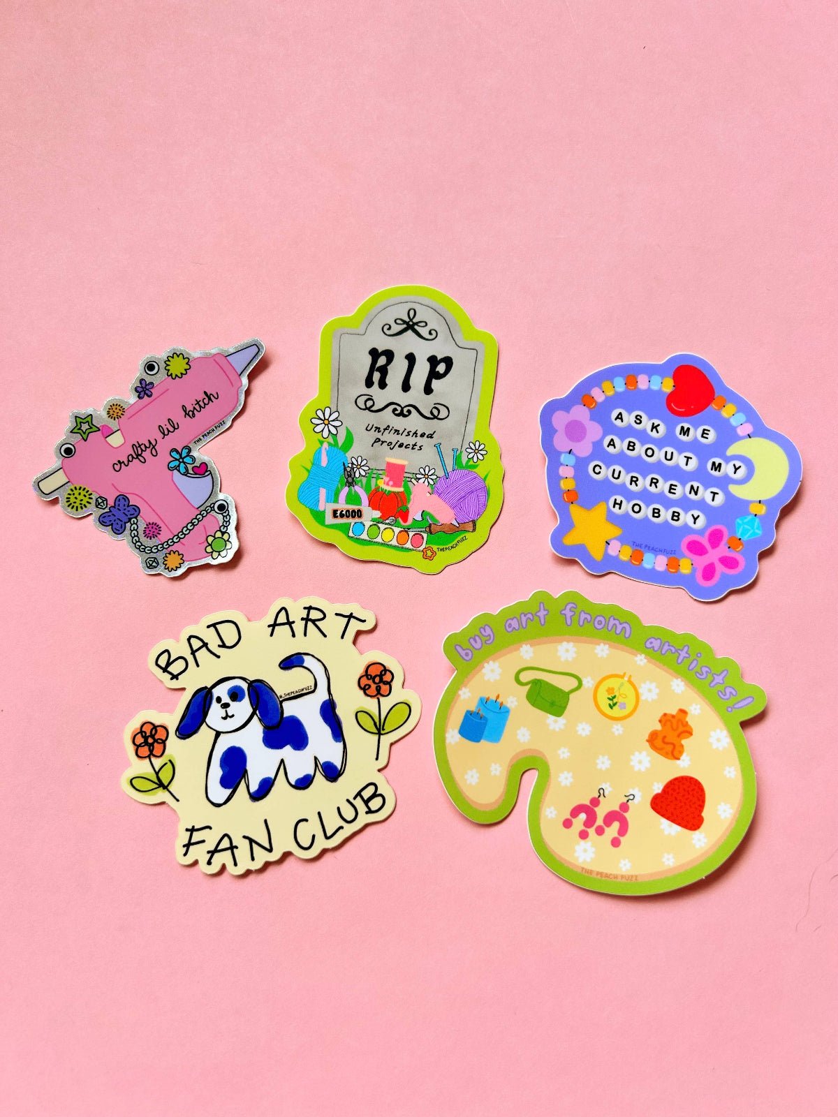 Crafty Lil Bitch Hot Glue Gun Glitter Sticker - Twirls + Twigs