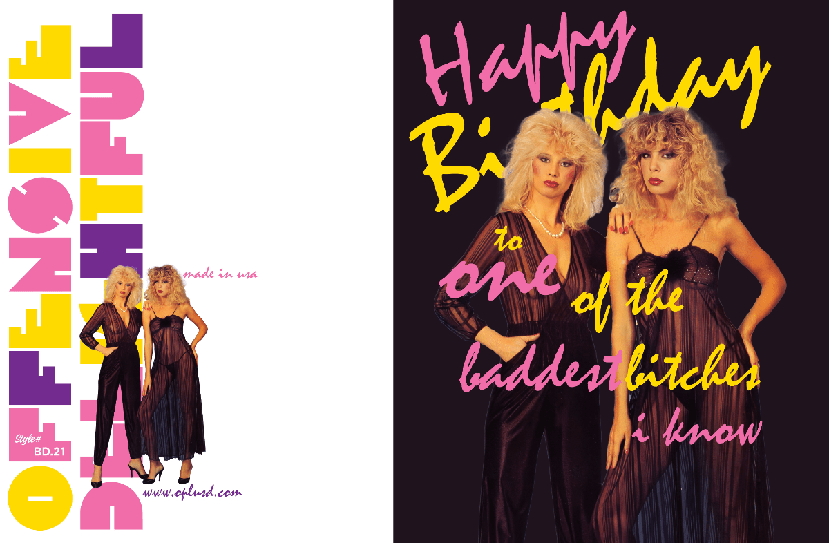 BADDEST BITCHES 80's Birthday Card - Twirls + Twigs