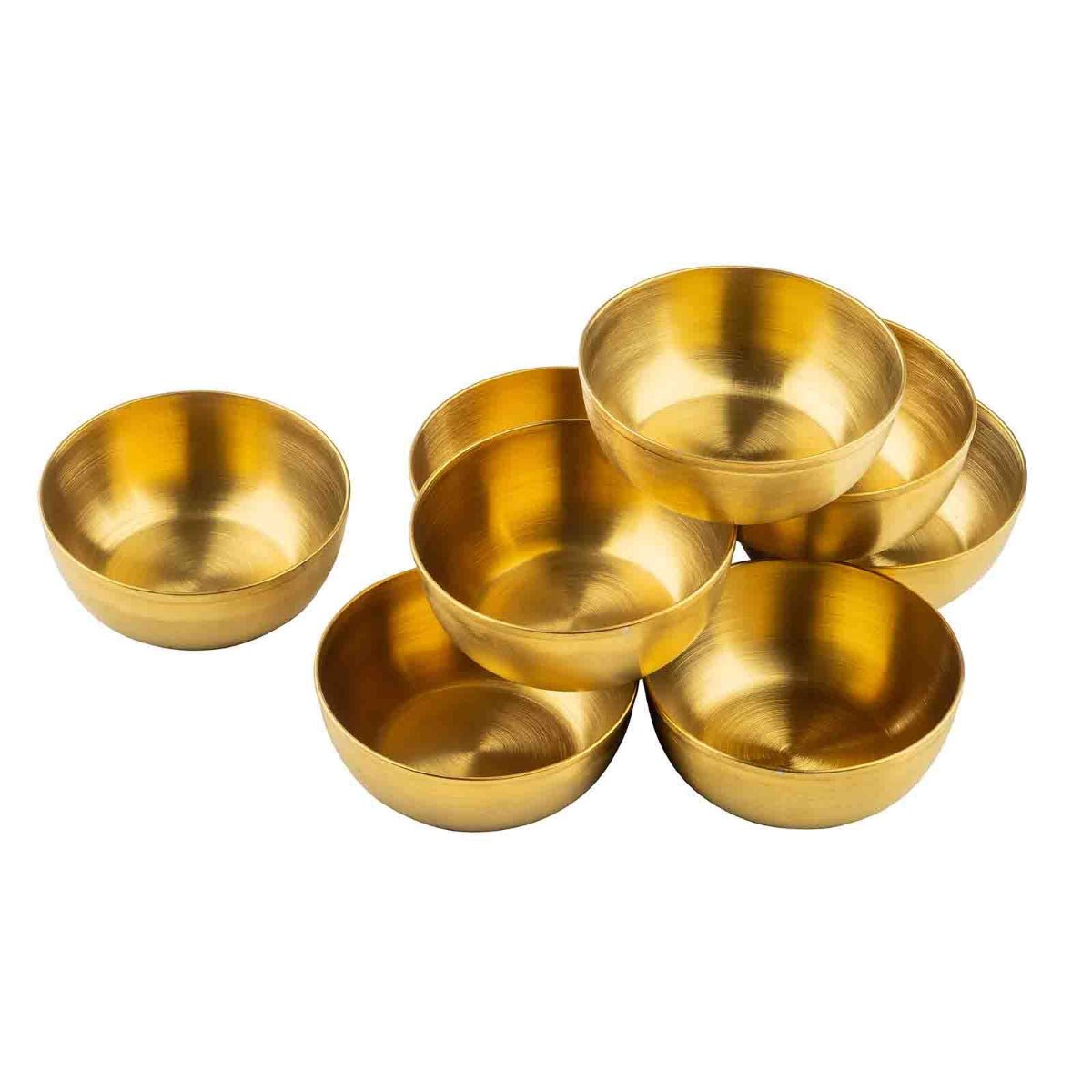 4 oz Gold Serving Bowls, Set of 8 - Twirls + Twigs