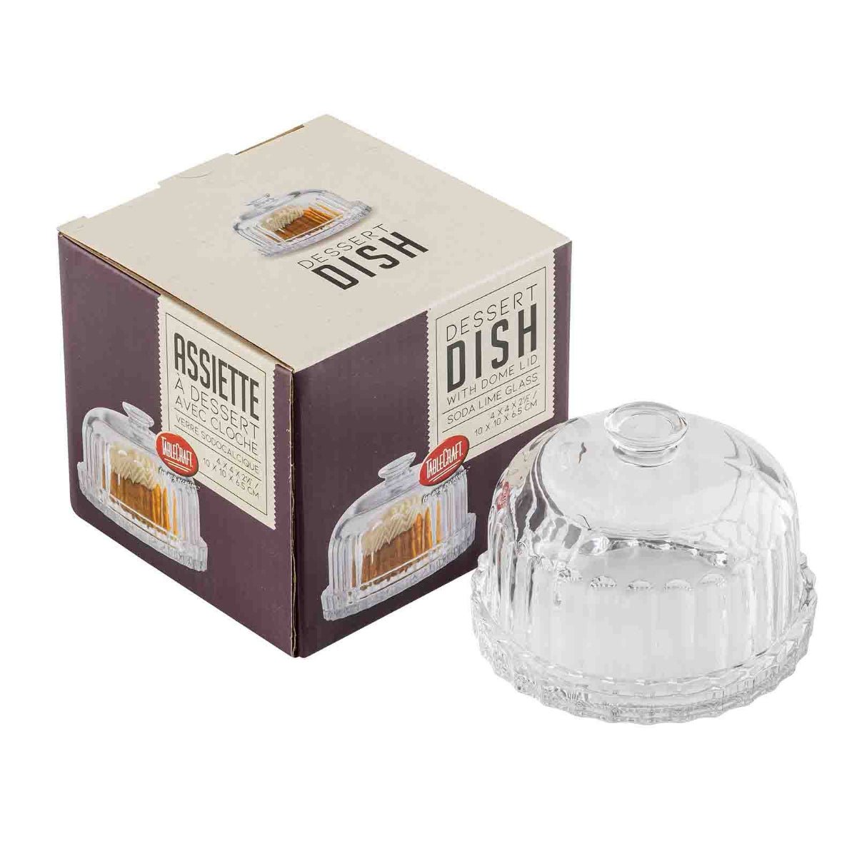 Glass Dessert Dish with Lid - Twirls + Twigs