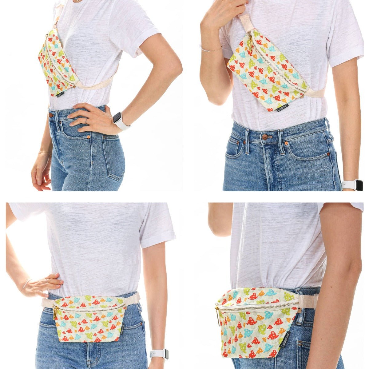 Fanny Pack |Ultra-Slim| Recycled RPET | Multi-Mushroo - Twirls + Twigs