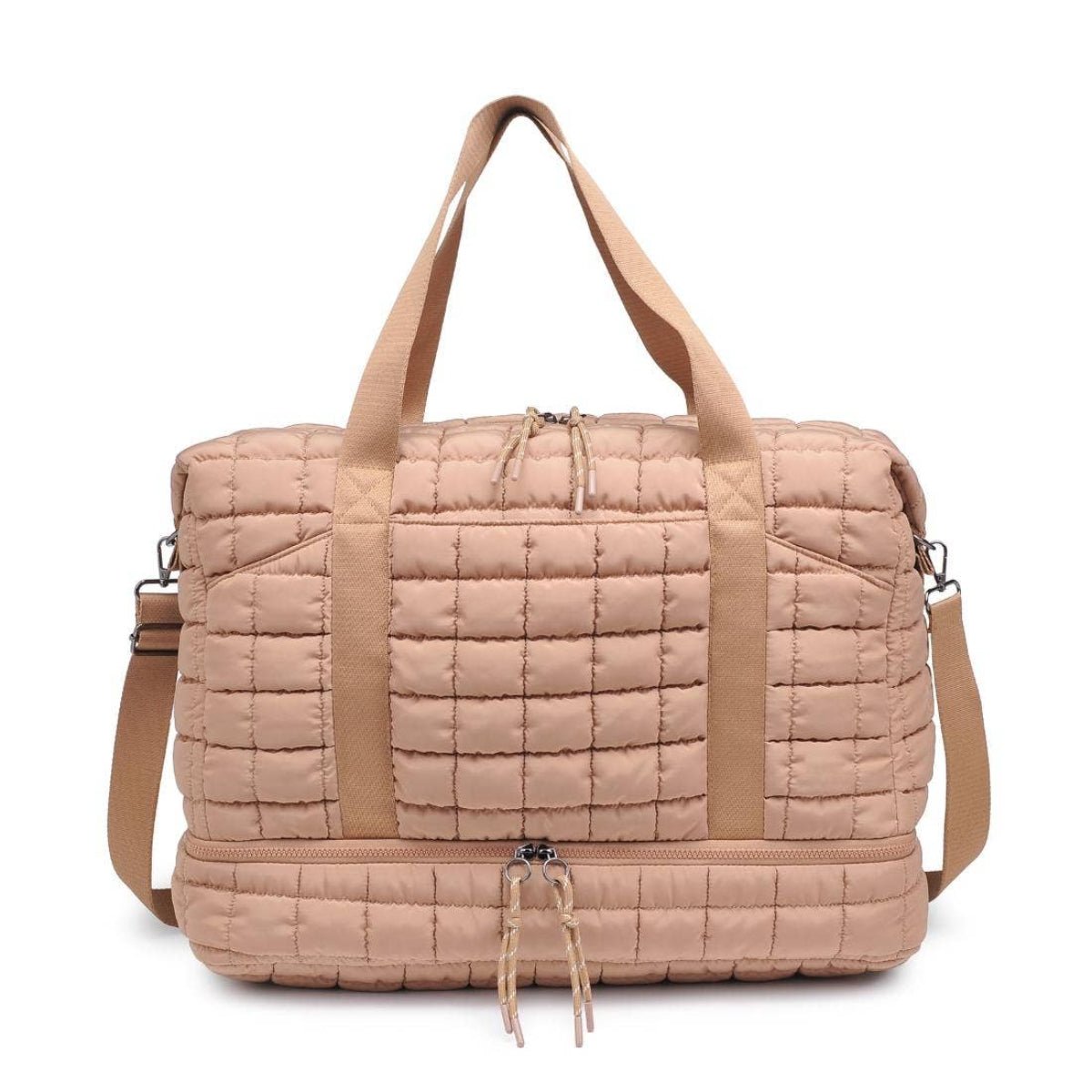 Globetrotter Quilted Nylon Puffer Travel Weekender: Black - Twirls + Twigs