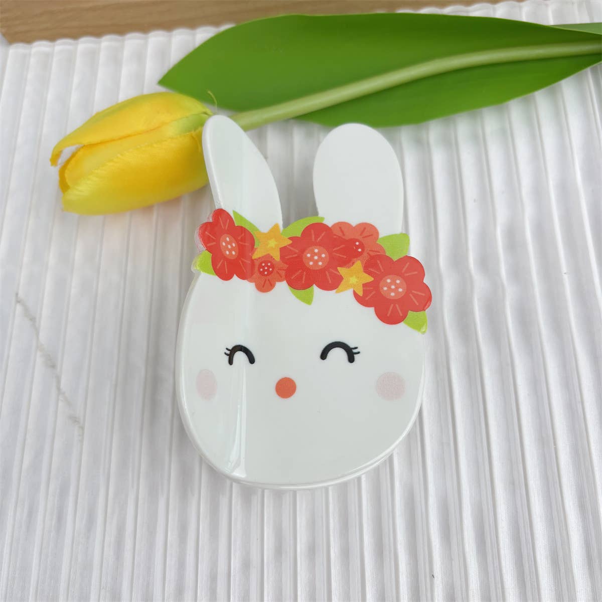 Cartoon Animal Design Hair Clips with Flower Accents: Chicken - Twirls + Twigs