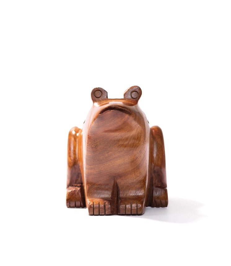 Frog Eyeglass Holder Stand - Hand Carved Wood - Twirls + Twigs