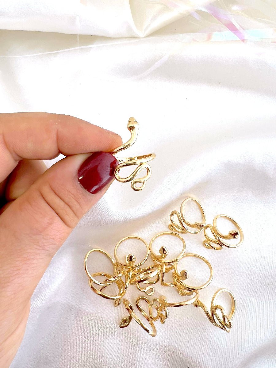 Snake Ring (Gold + Silver): Gold - Twirls + Twigs