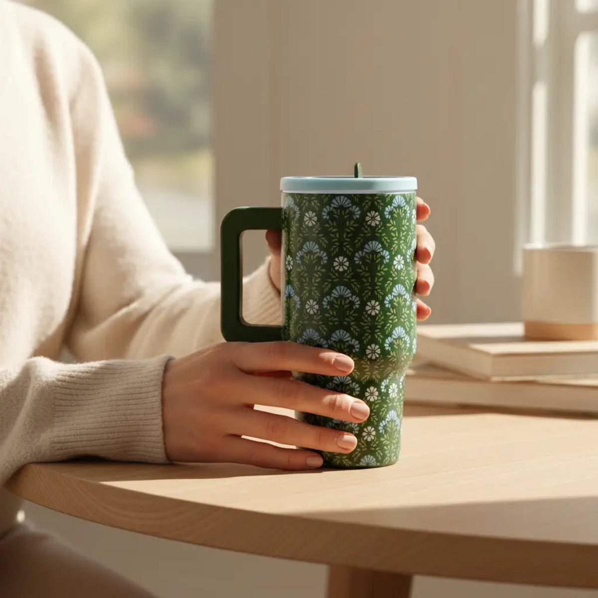 20 oz Lifestyle Flip Straw Tumbler–Everbloom Forest Green - Twirls + Twigs