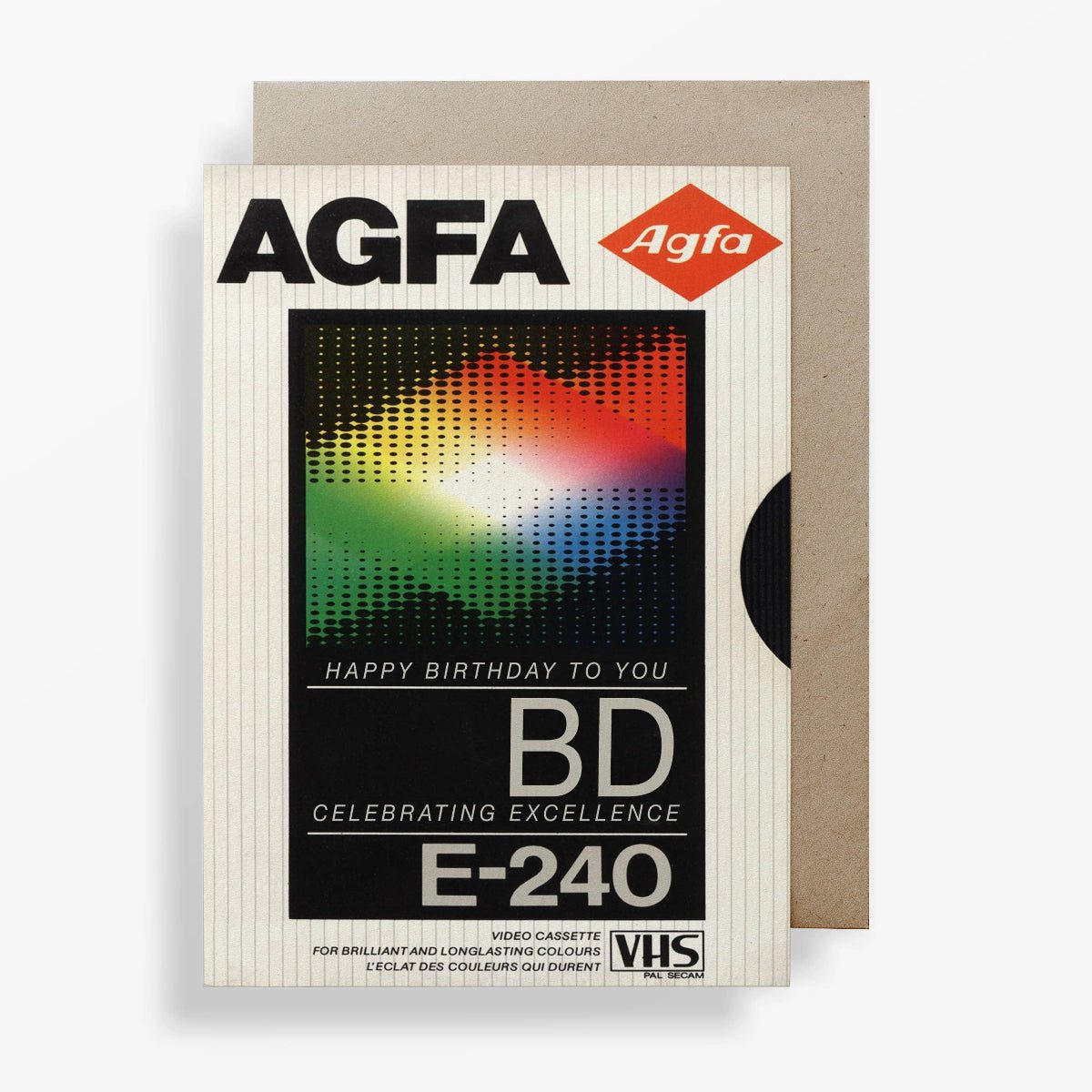 VHS Retro Agfa Inspired Happy Birthday Card - Twirls + Twigs