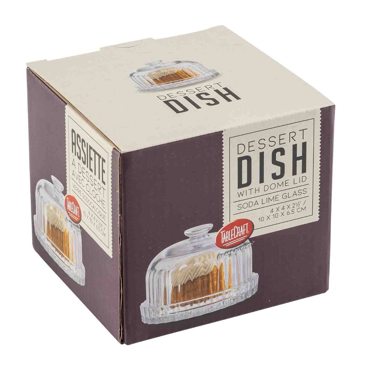 Glass Dessert Dish with Lid - Twirls + Twigs