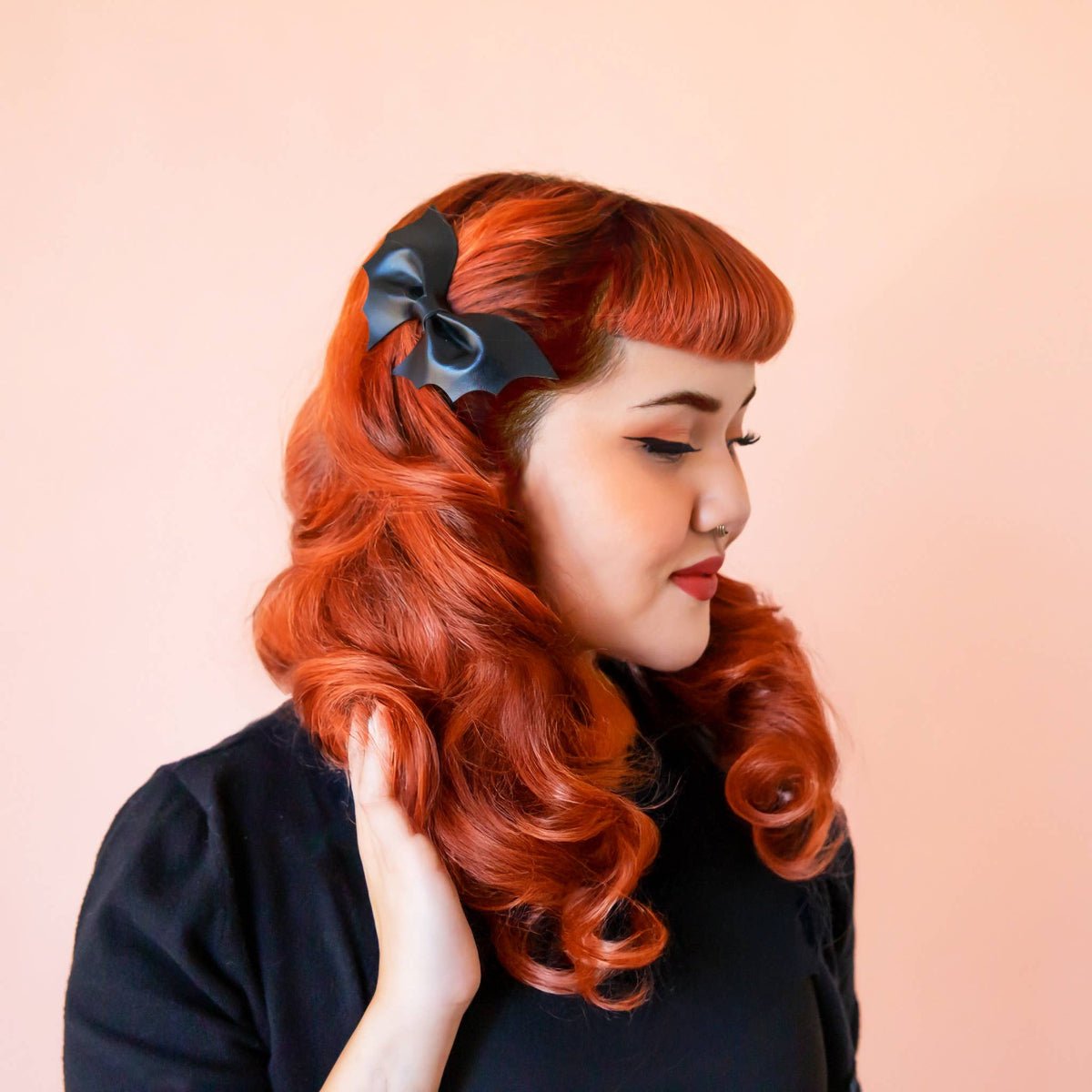 Leather Bat Halloween Hair Clip - Twirls + Twigs