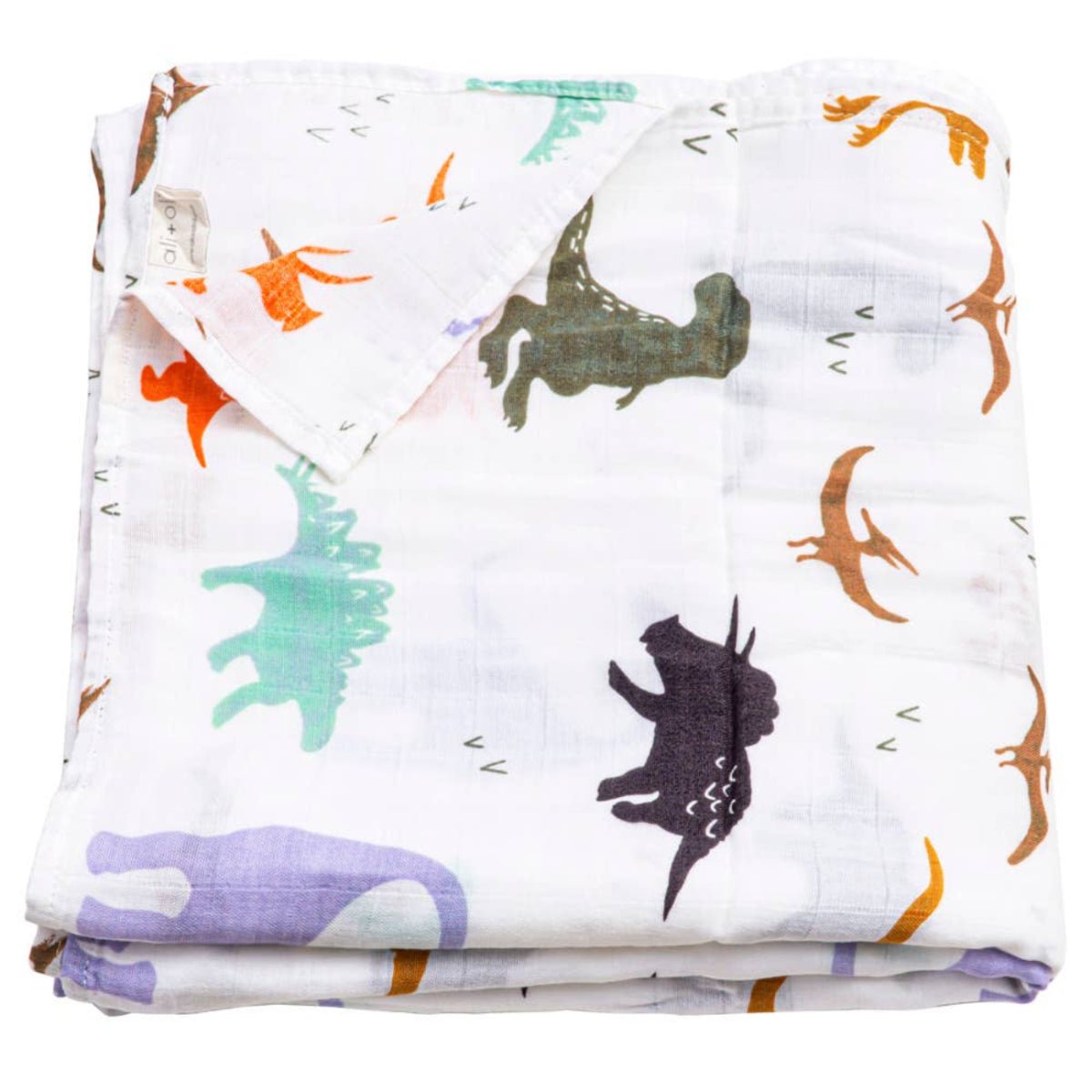 Bamboo Muslin Swaddle Blanket (Dinosaurs) - Twirls + Twigs