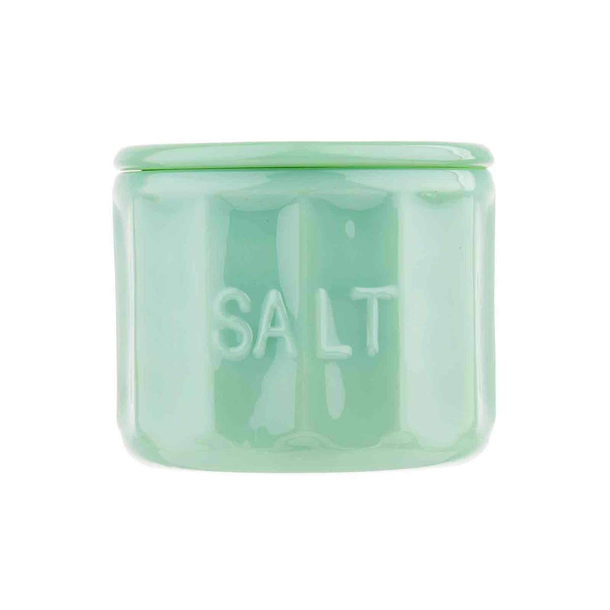Jadeite Glass Collection Salt Cellar With Lid - Twirls + Twigs