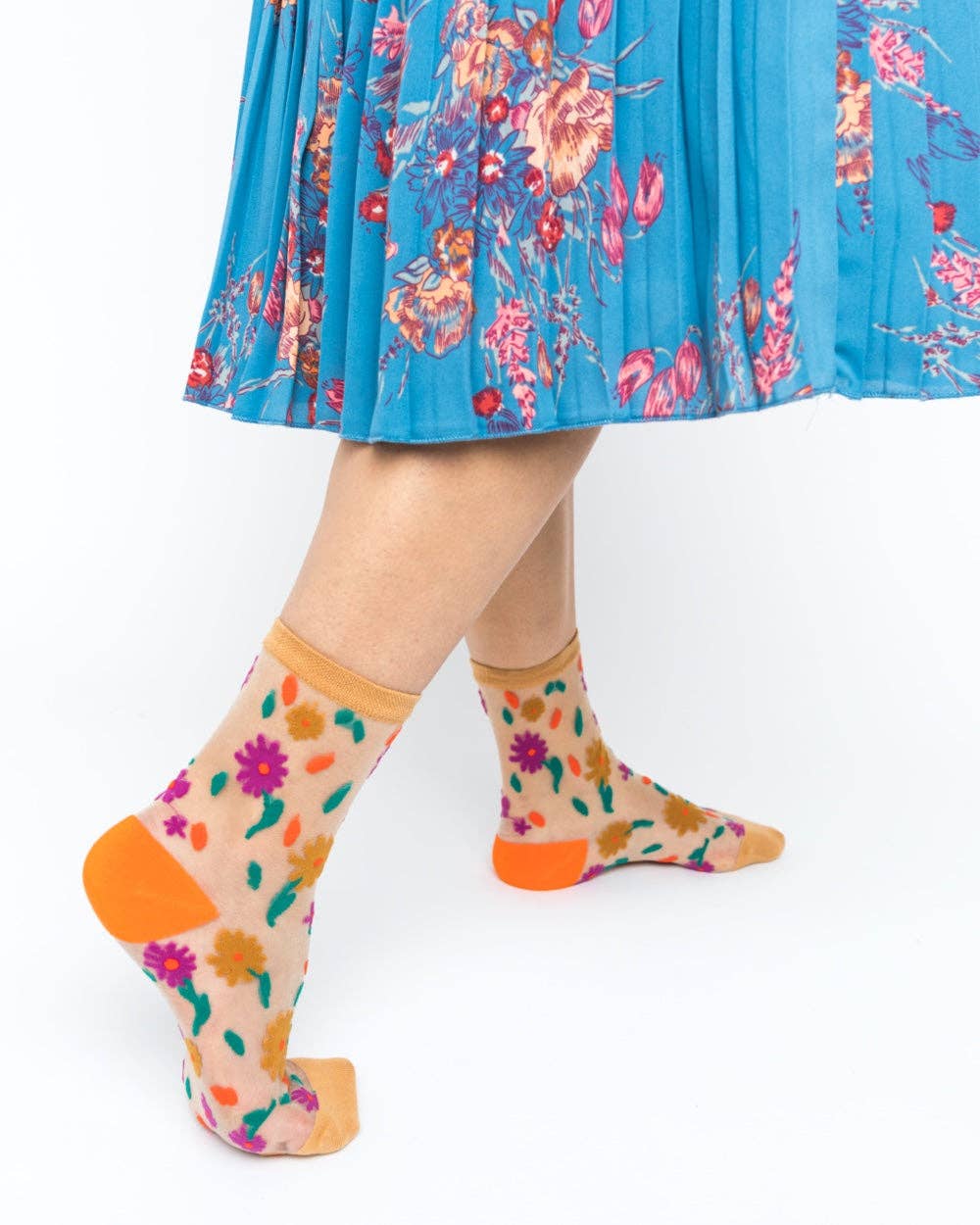 Ditsy Floral Sheer Ankle Sock - Twirls + Twigs