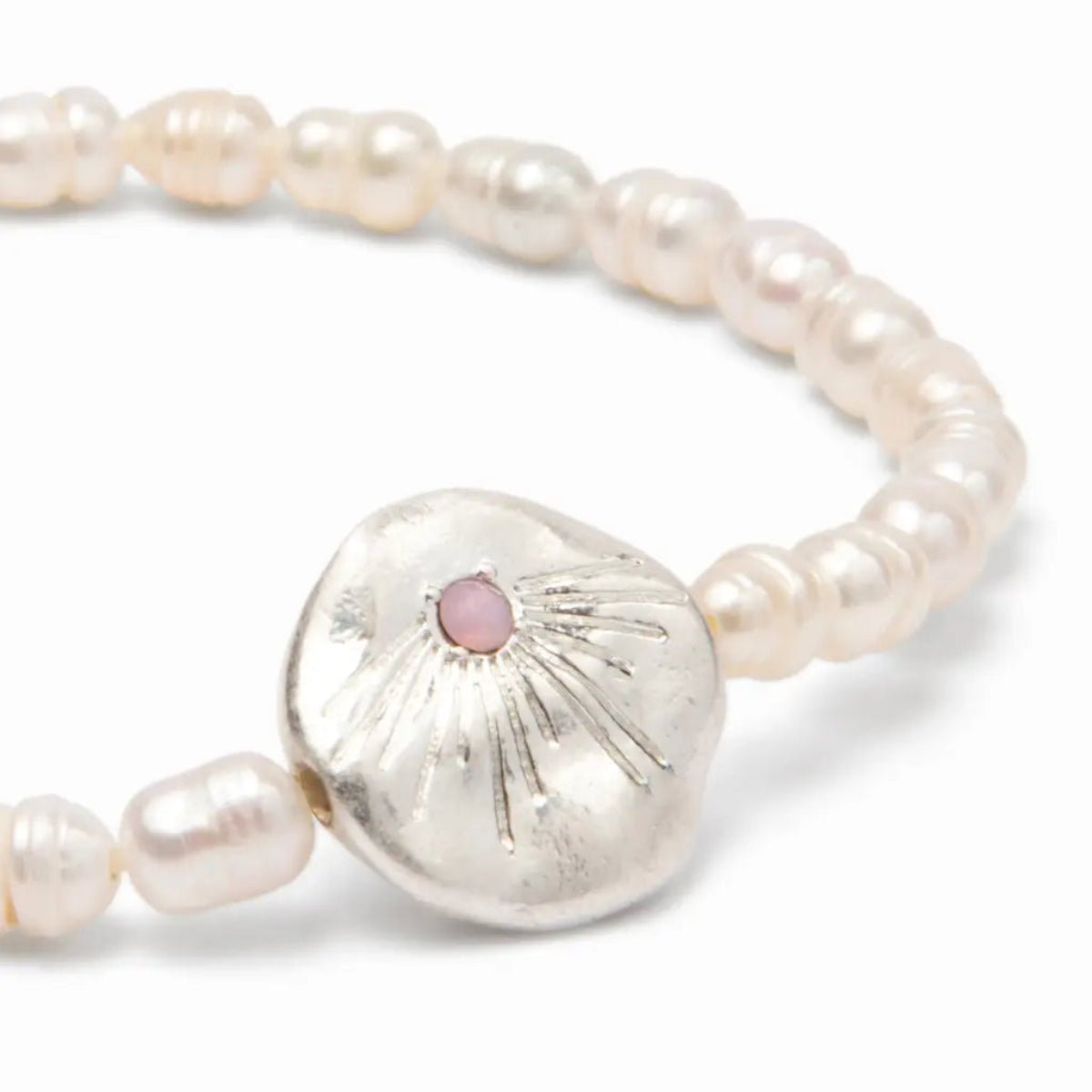 Pearl Affirmation Bracelet - Love/Silver - Twirls + Twigs