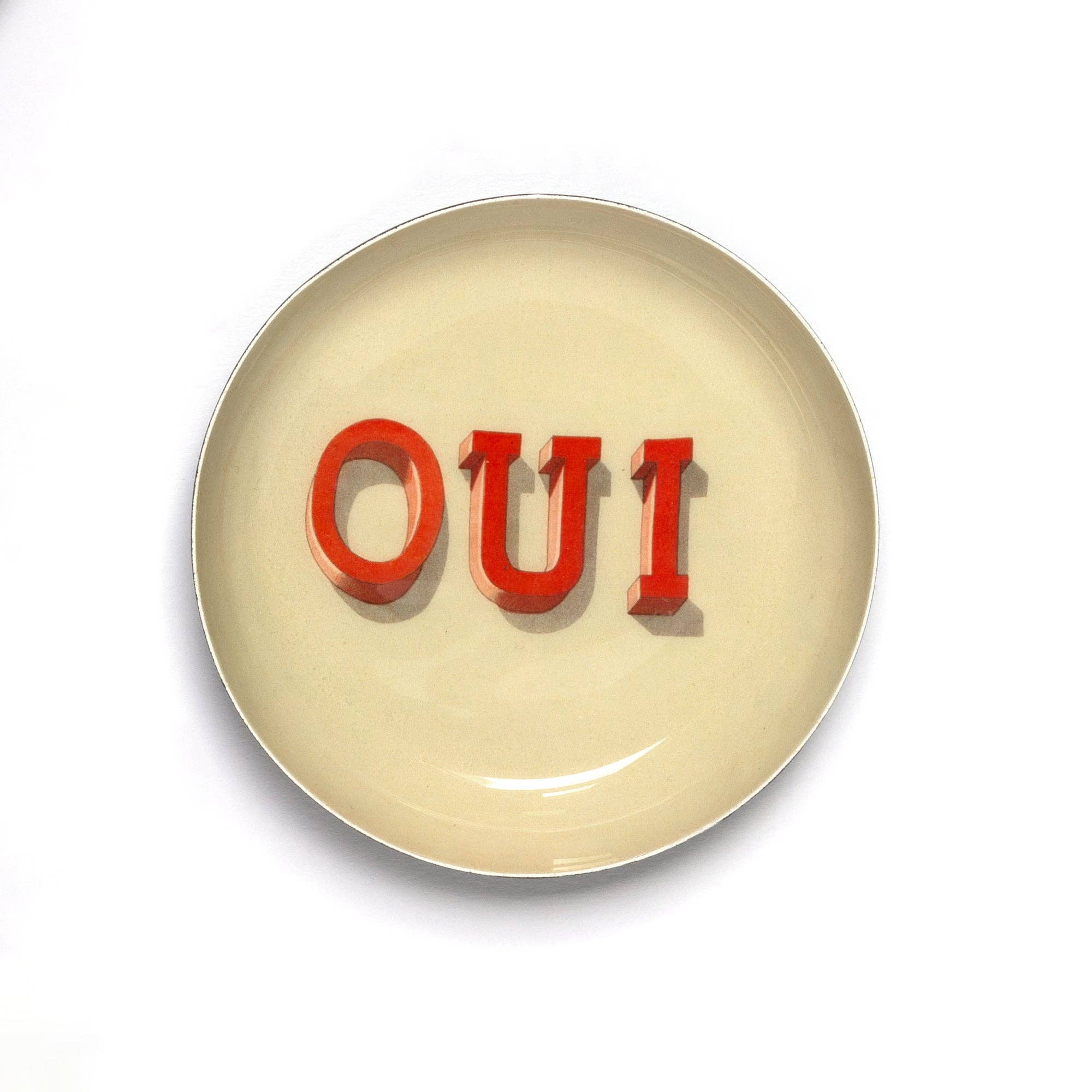 Round Enamel Tray - Oui - Twirls + Twigs