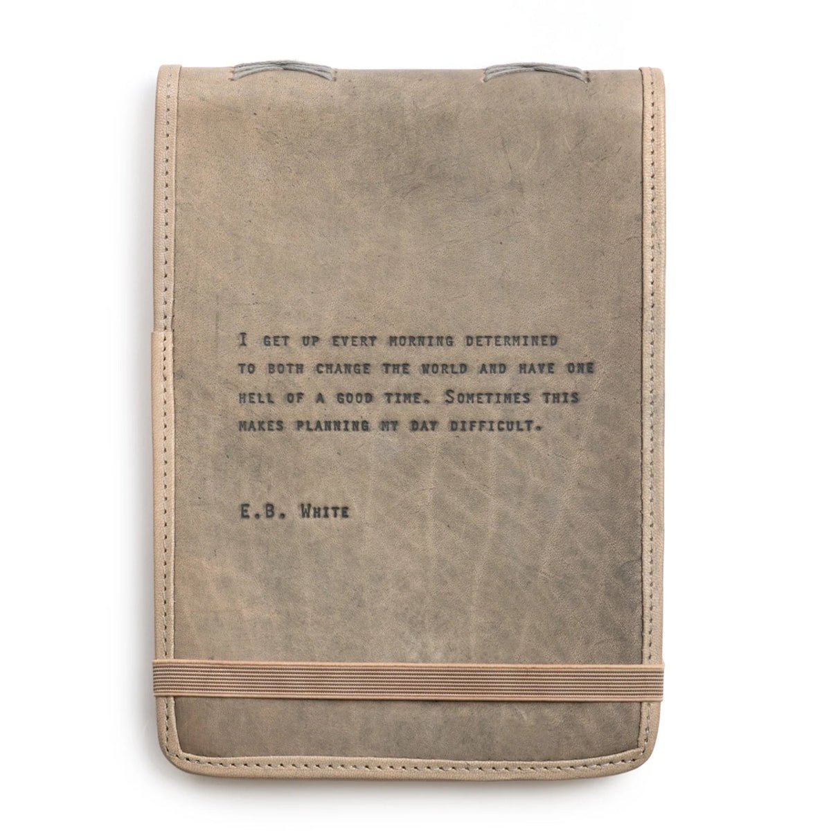 E.B. White Signature Leather Journal - Stone - Twirls + Twigs