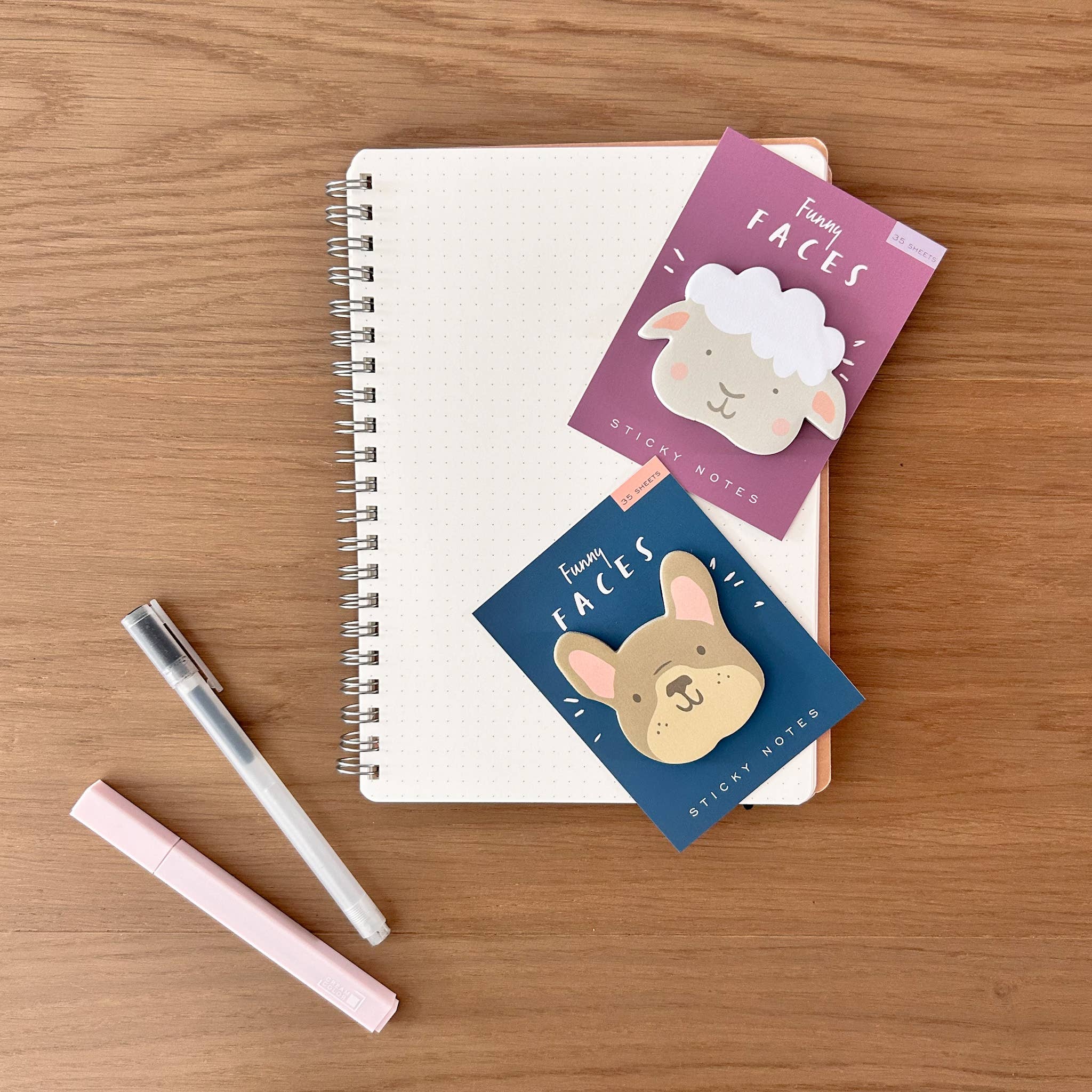 French Bulldog Funny Faces Sticky Notes - Twirls + Twigs
