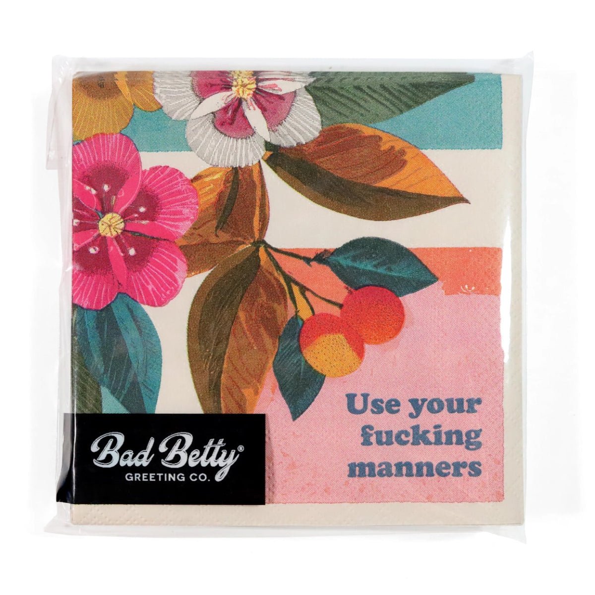 Use Your Fucking Manners - Funny Cocktail Napkins - Twirls + Twigs
