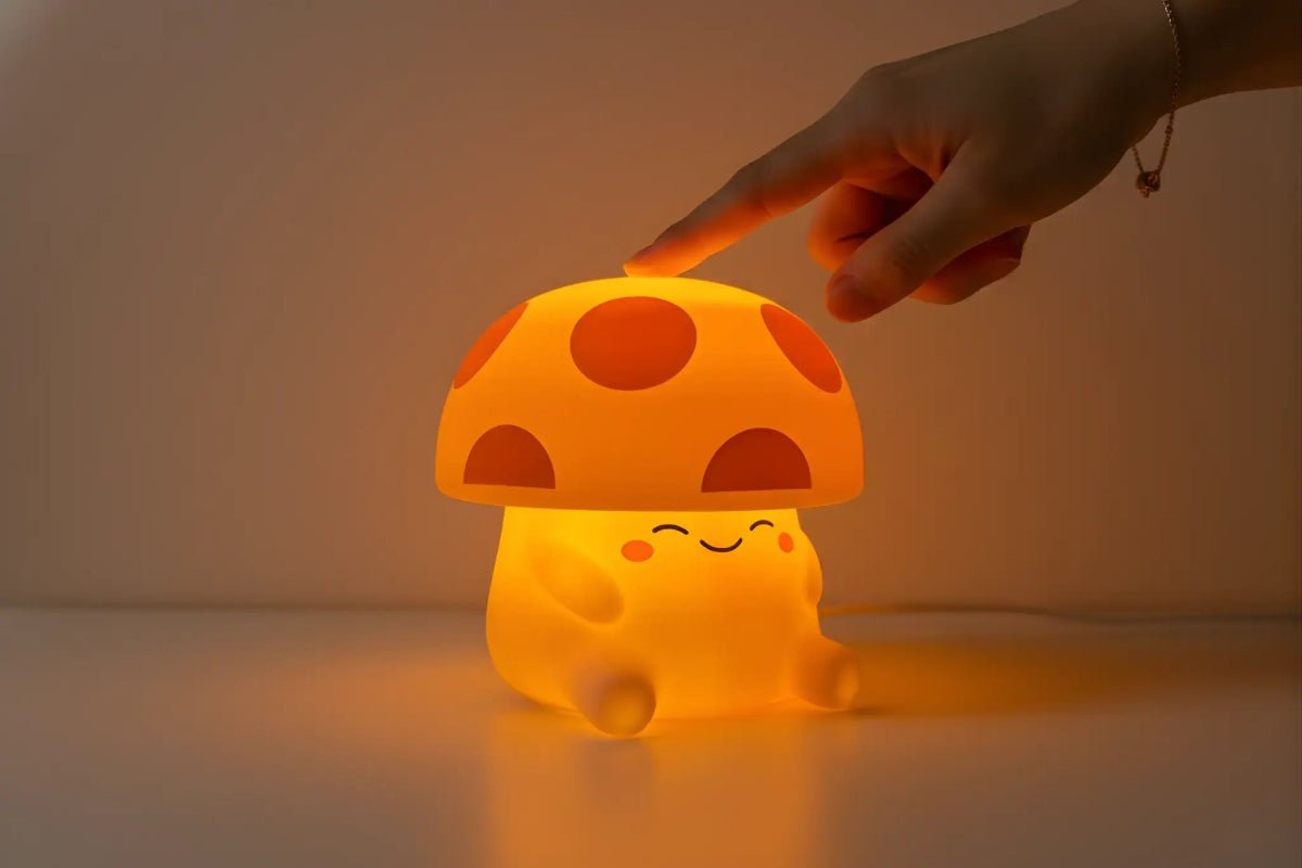 Mushi Ambient Mushroom Night Light - Squishy Silicone - Twirls + Twigs