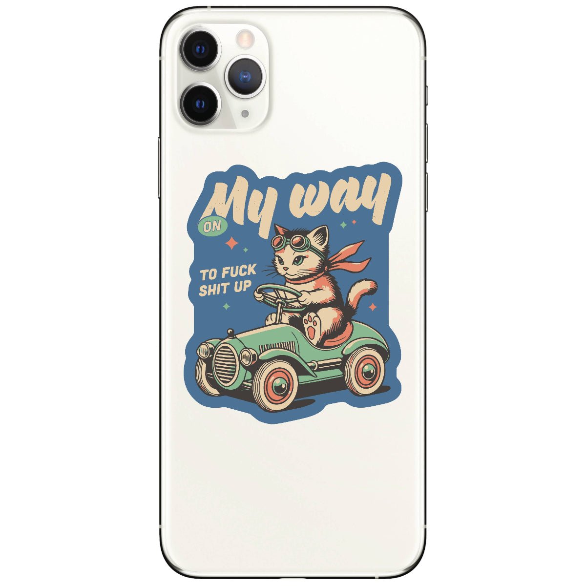 Swear Kitty Cat Funny Feline Vinyl Sticker - Twirls + Twigs