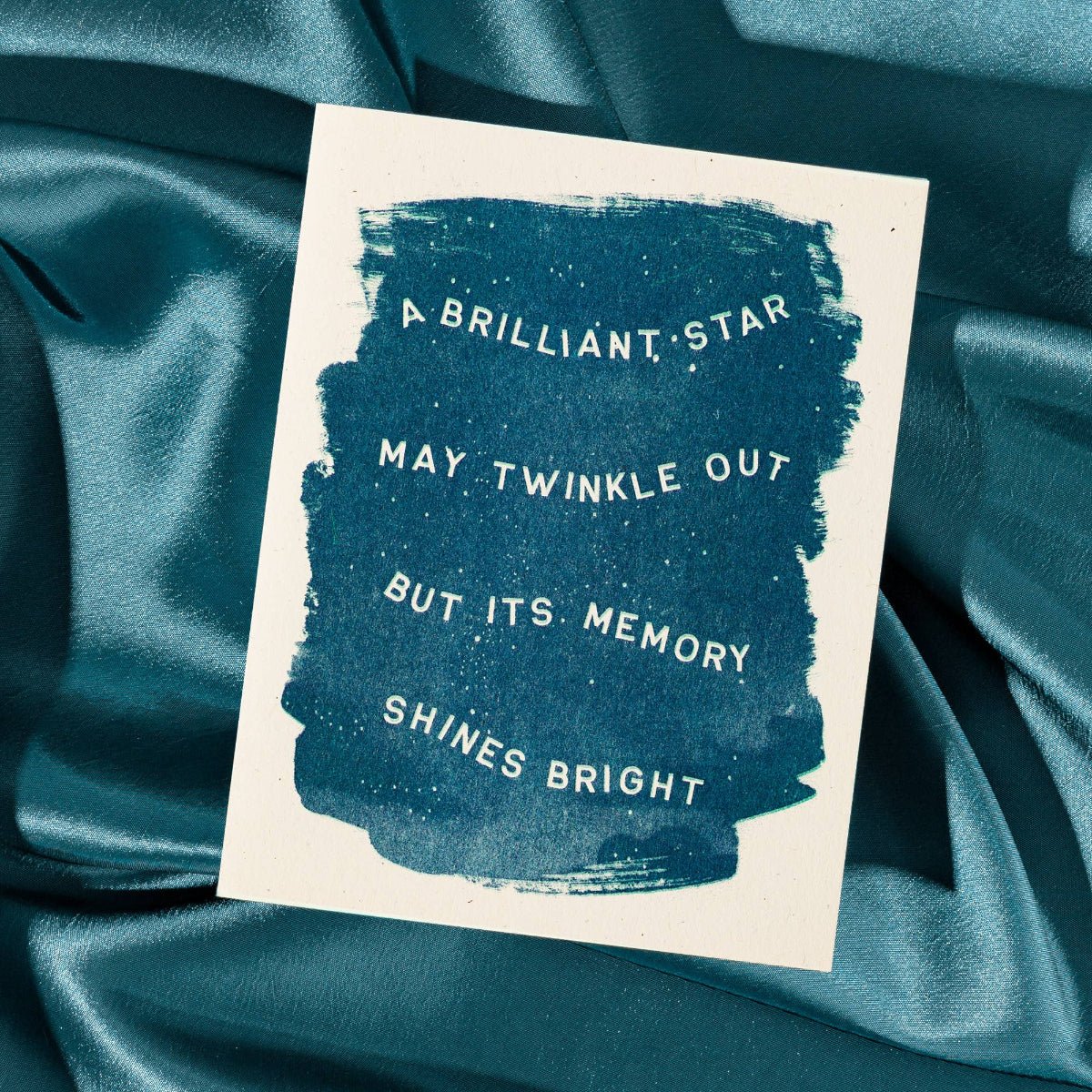 A Brilliant Star May Twinkle Out - Risograph Sympathy Card - Twirls + Twigs
