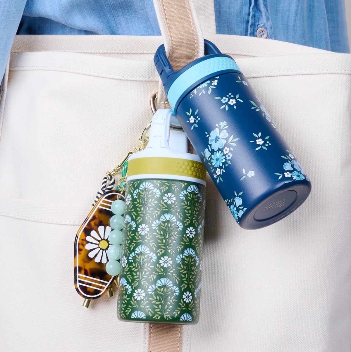 6 oz Lil' Bitty Bottle–Sicily Stripes Teal - Twirls + Twigs