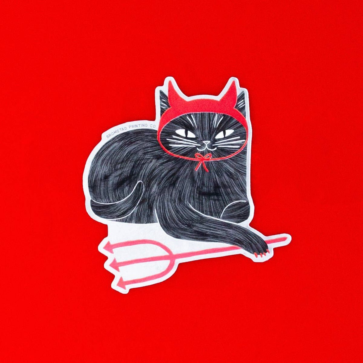 Devil Cat - Mirror Sticker - Twirls + Twigs